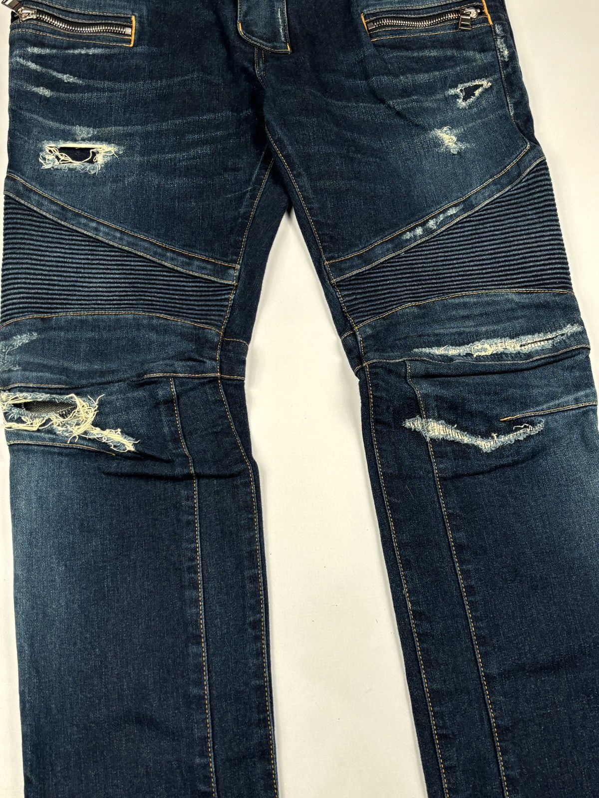 Balmain F/W 2016 Distressed Biker Denim Jeans Size US 37 - 5 Thumbnail