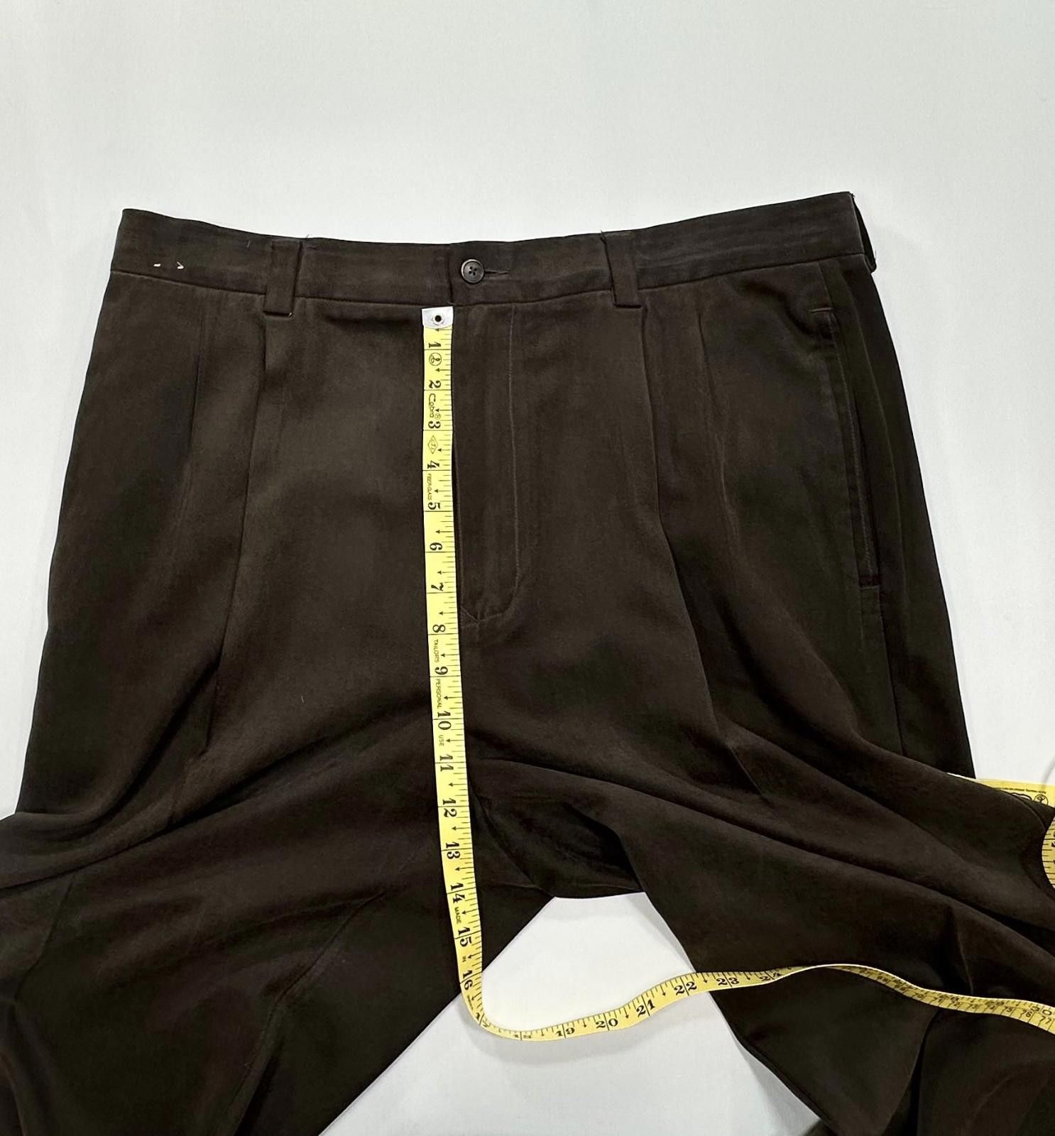 Tommy Bahama Tommy Bahama Pleated 100% Silk Chinos Brown Mens 38/34 Size US 38 / EU 54 - 4 Thumbnail