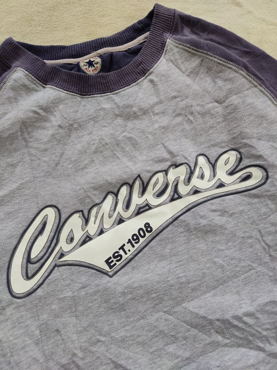 Converse Vintage CONVERSE Spellout Raglan Sweatshirt Size US L / EU 52-54 / 3 - 4 Thumbnail