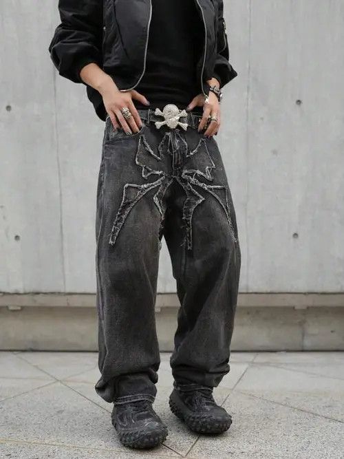 Japanese Brand Kimiko x Rena Baggy Spider DIstressed Jeans Street Size US 32 / EU 48 - 6 Thumbnail