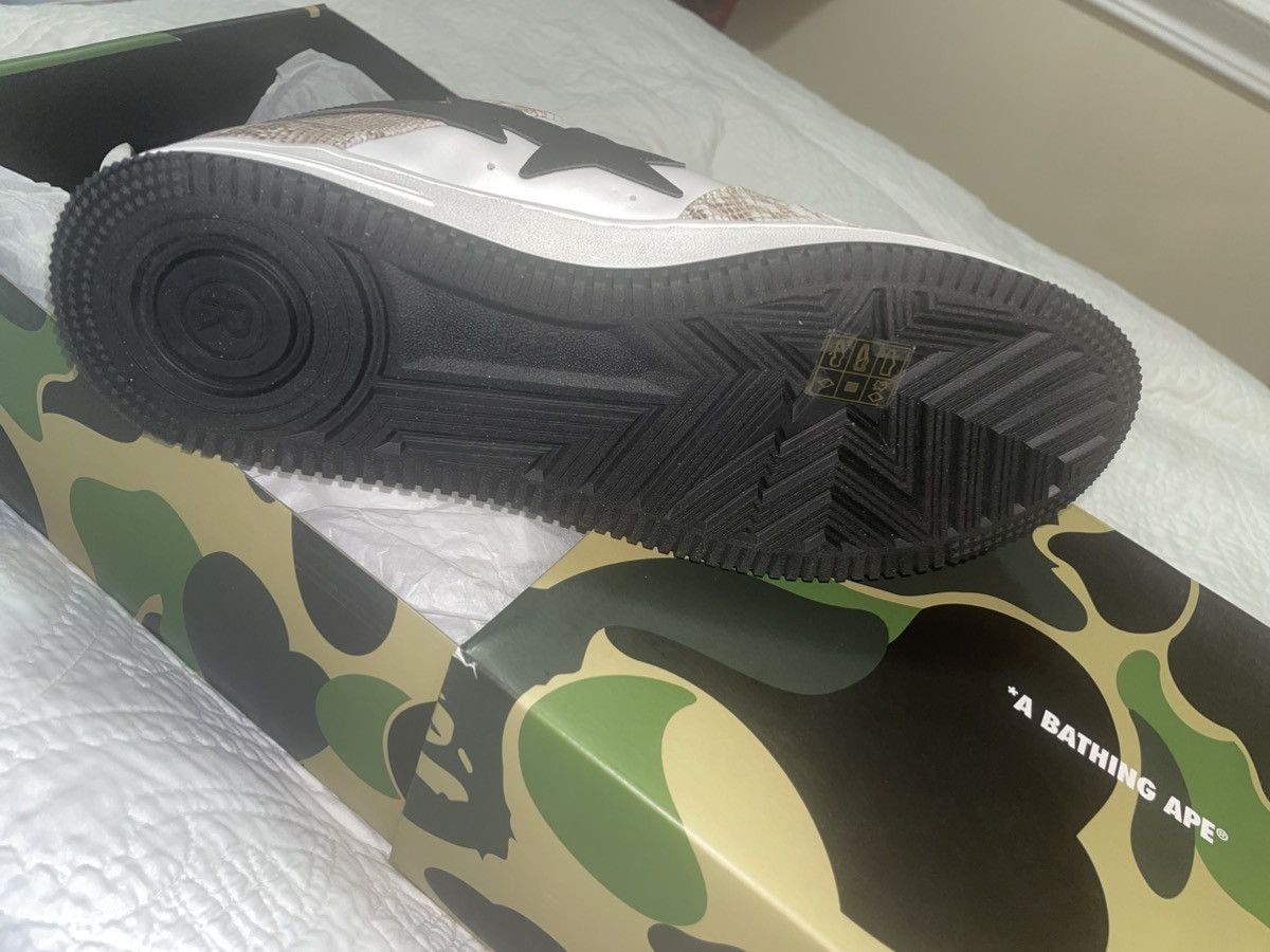 Bape Bapesta Snakeskin Beige Sneakers Size US 12 / EU 45 - 4 Thumbnail