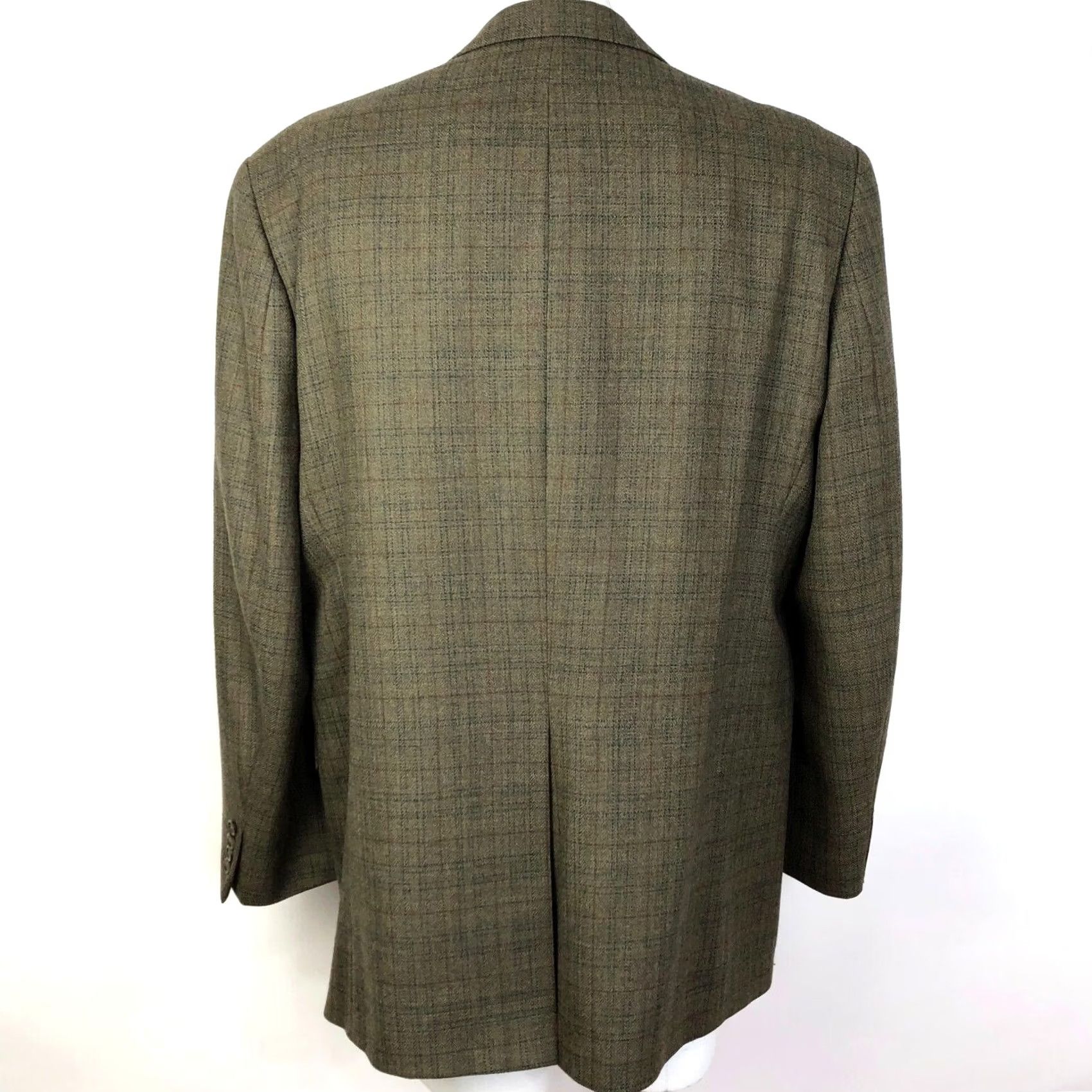 Chaps Chaps Ralph Lauren Two-Button Sport Coat Jacket Brown 45 100% Lambs Wool Notch Lapel Single-Vented Suit Jacket Regular Men's Clothes Plaid Vintage: No Size 48R - 4 Thumbnail