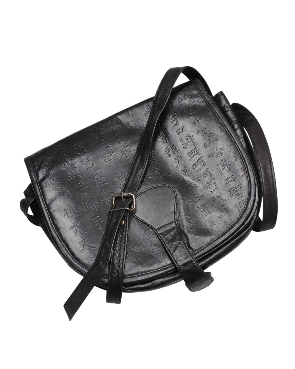 Hysteric Glamour 1990S FUNBAG BLACK EMBOSSED LEATHER CROSSBODY BAG Size ONE SIZE - 2 Thumbnail