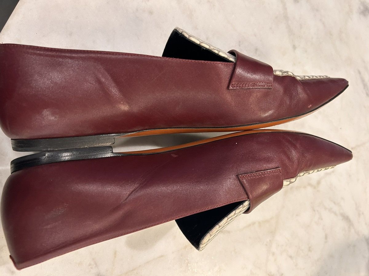 Celine Celine Embossed Burgundy and Cream Patterned Loafers Size US 9 / IT 39 - 6 Thumbnail