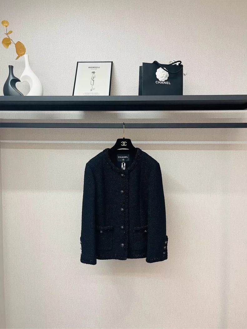 Chanel Chanel 25S black thin shiny piece tweed jacket 2504-Nextarr Size S / US 4 / IT 40 - 1 Thumbnail