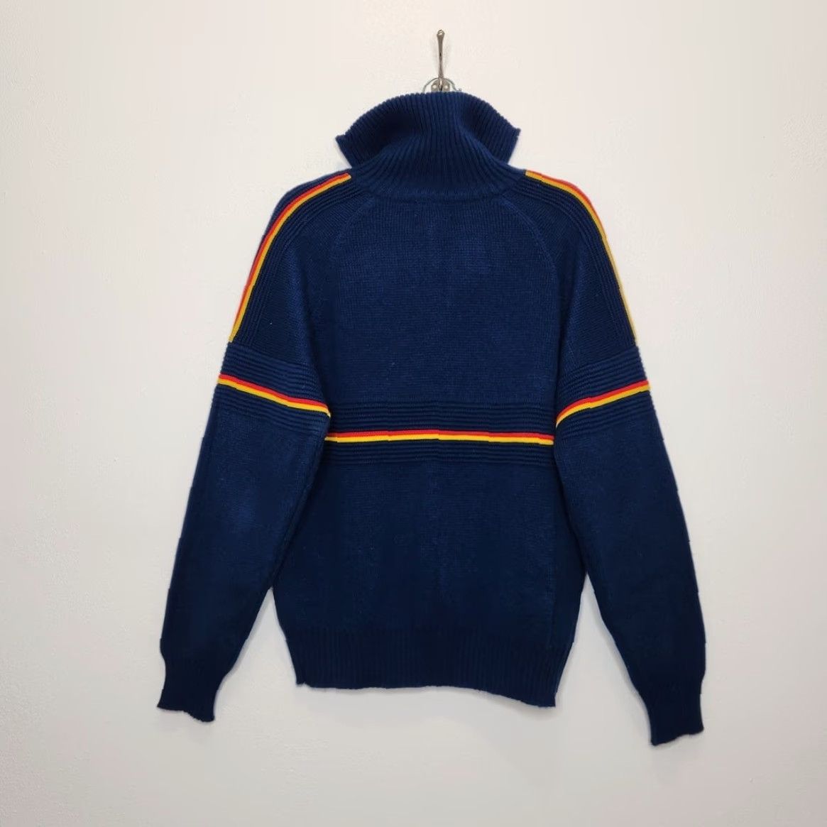 Vintage VINTAGE Campusport Large Blue 1/4 Zip Pullover Men L Neon Stripe 70s 80s Sweater Size US L / EU 52-54 / 3 - 5 Thumbnail