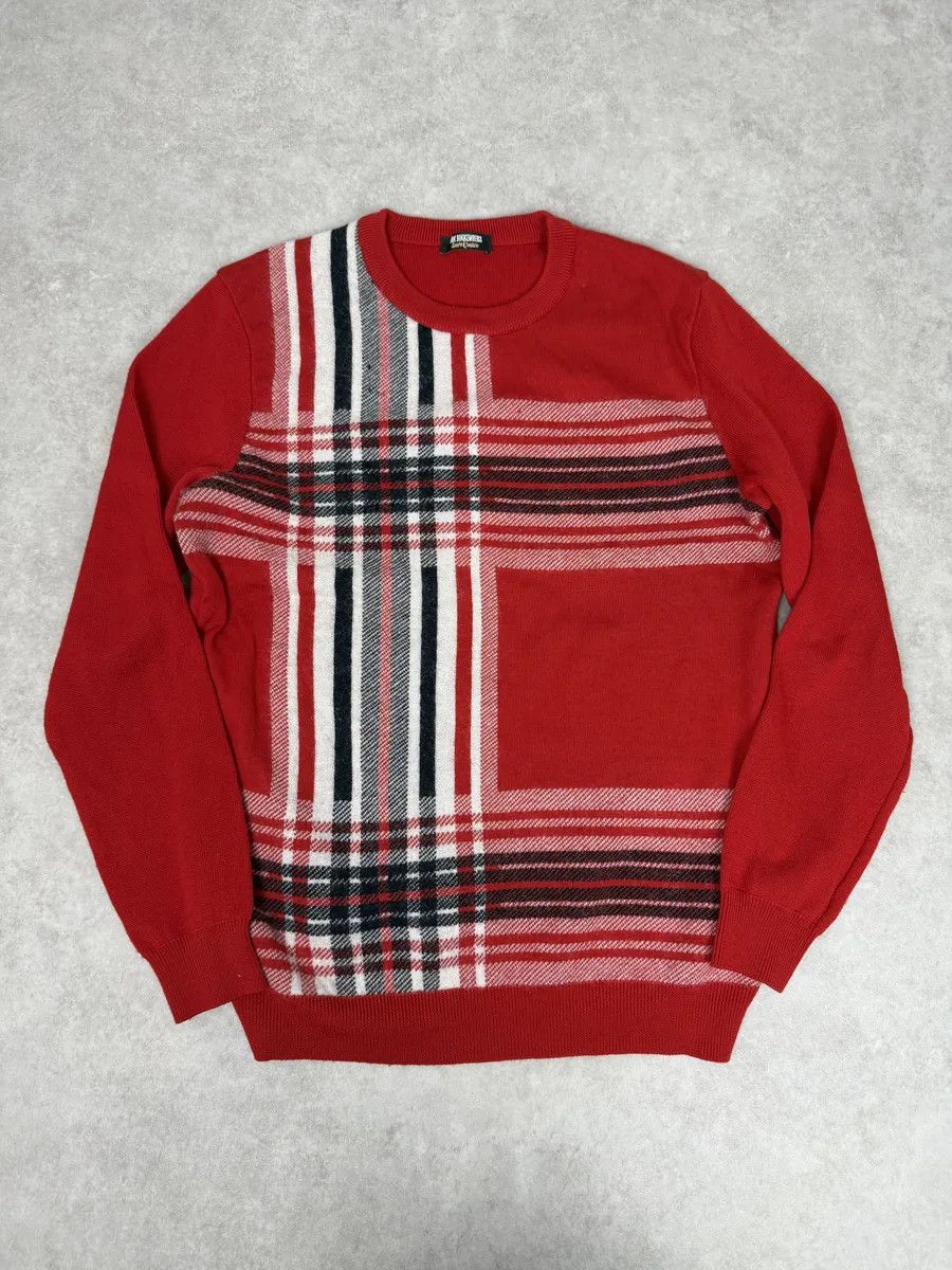 Dirk Bikkembergs Dirk Bikkembergs Red Wool Checkered Sweater Size US S / EU 44-46 / 1 - 4 Thumbnail
