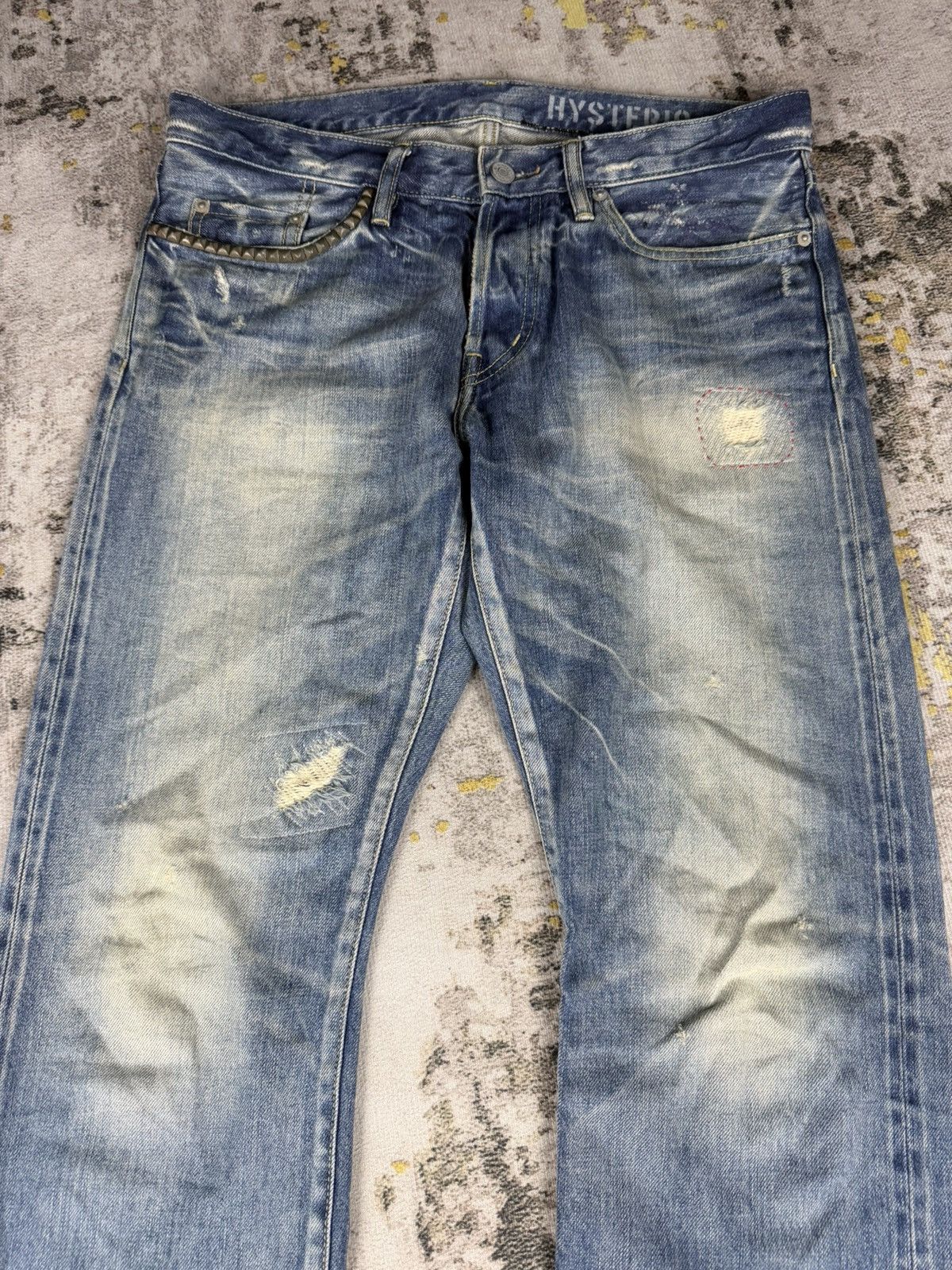 Hysteric Glamour Hysteric Glamour Studded Selvedge Mudwash Jeans Size US 32 / EU 48 - 3 Thumbnail