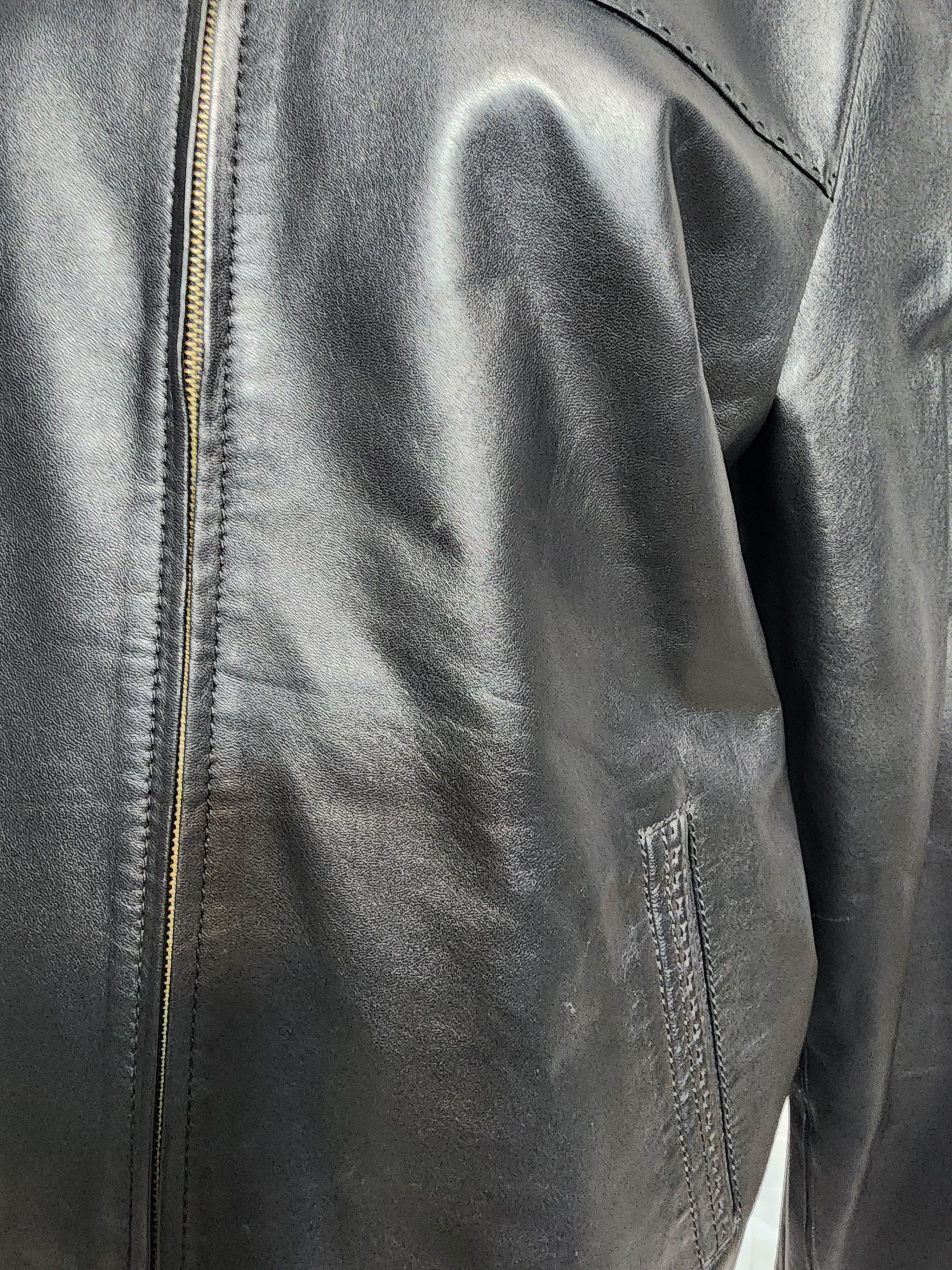 Furla Men's Black Double-Sided Leather Jacket with Faux Fur. Size US L / EU 52-54 / 3 - 5 Thumbnail