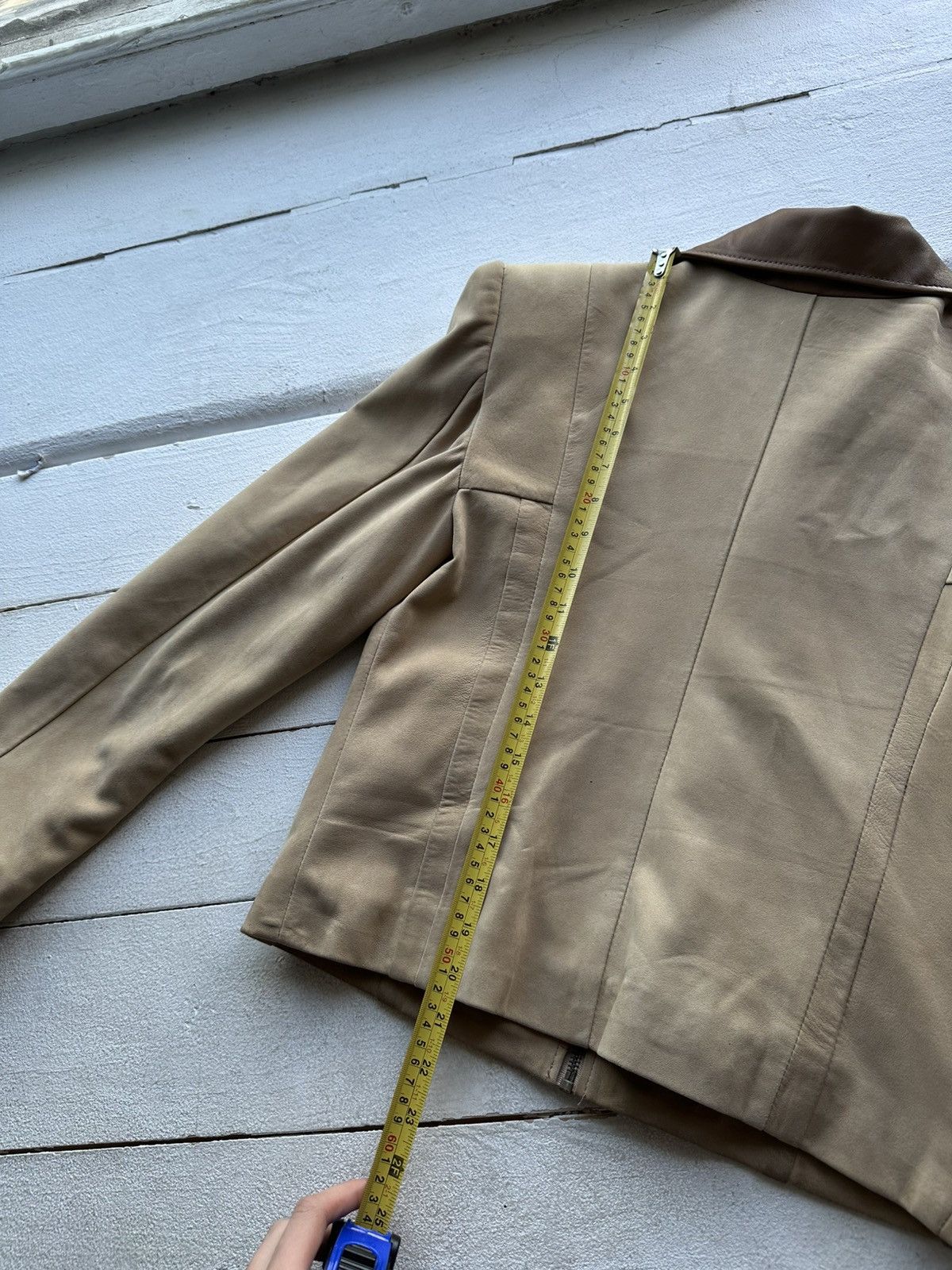 Other 🚨Y2K RICK OWENS TYPE DIRTY SLIM FIT ZIP LEATHER JACKET Size S / US 4 / IT 40 - 12 Thumbnail