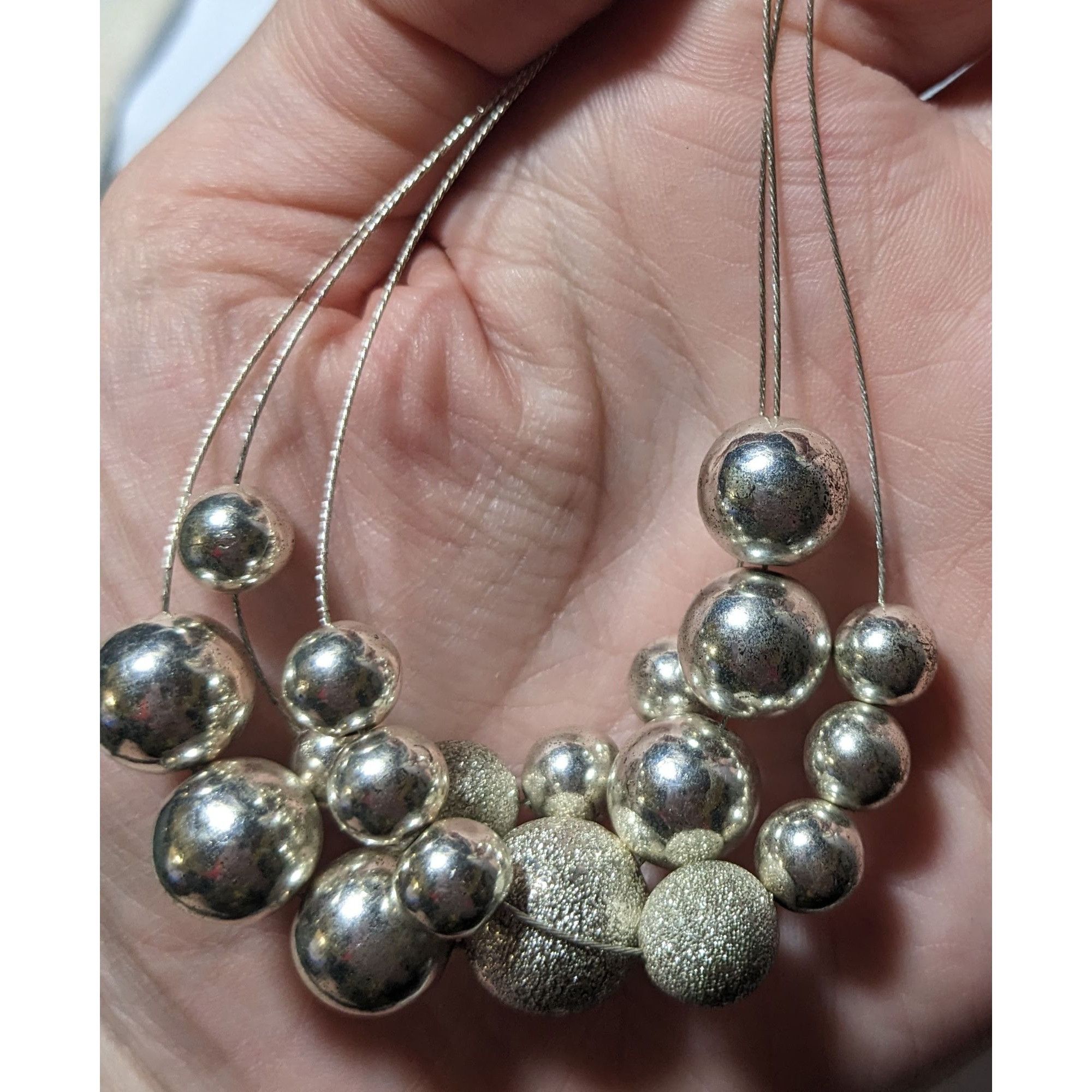 Other Elegant Multilayer Silver Beaded Necklace Size ONE SIZE - 7 Thumbnail