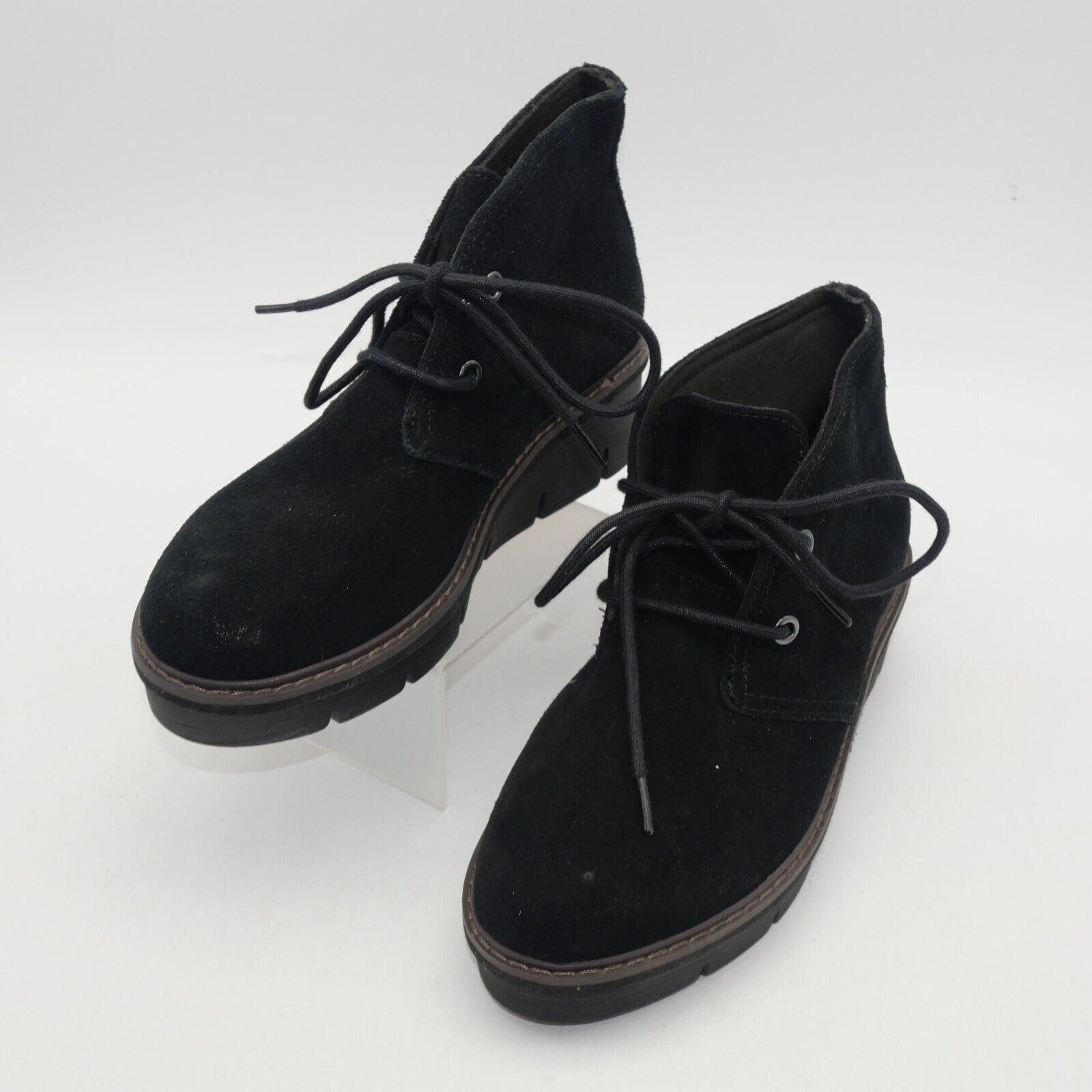 Clarks NEW Clarks Airabell Ankle Chukka Boots Booties Black Suede Size US 5.5 / IT 35.5 - 1 Thumbnail