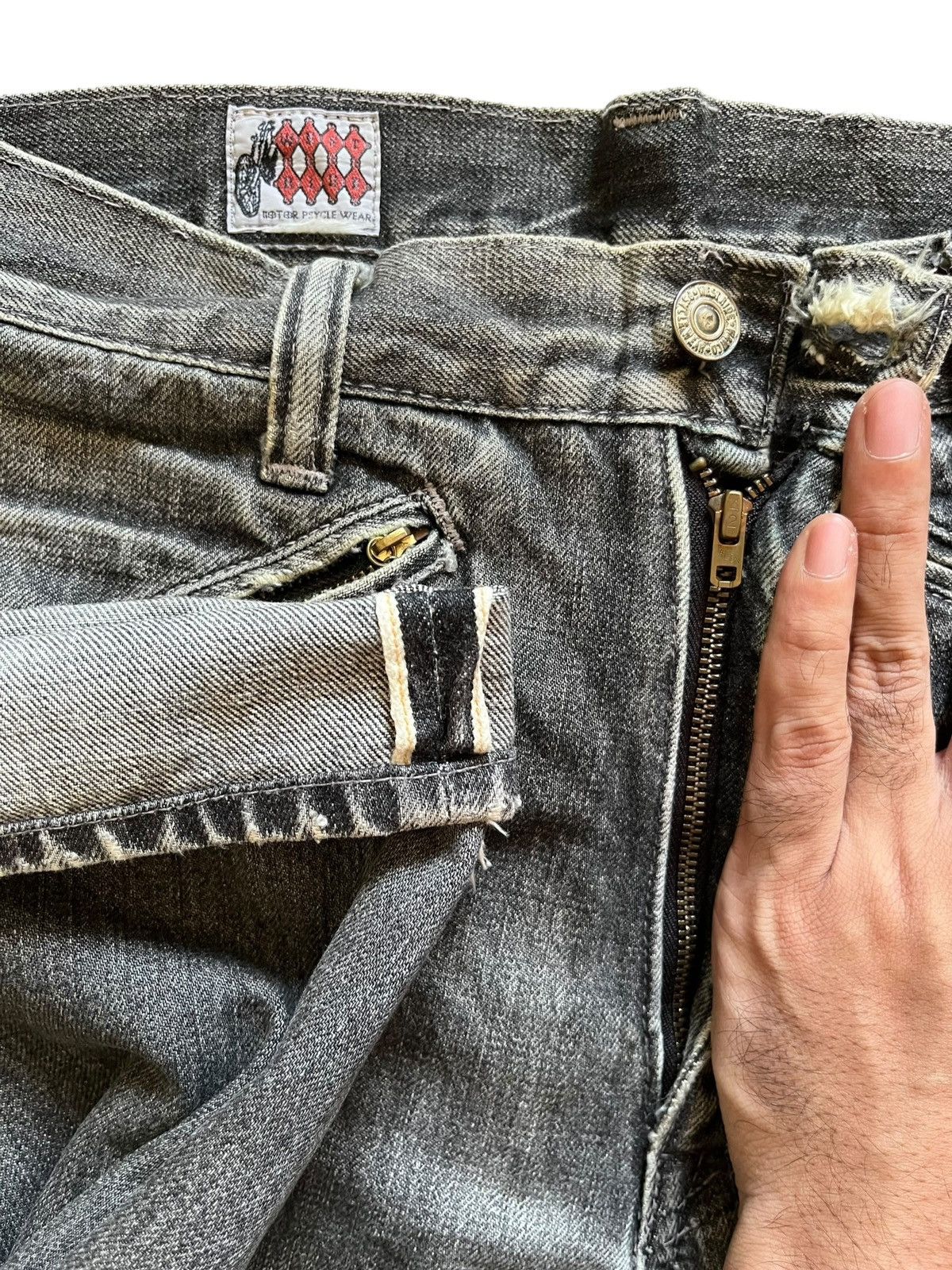 WEST RIDE Vintage Japanese Westride Selvedge Talon Zipper Biker Jeans Size US 28 / EU 44 - 4 Thumbnail