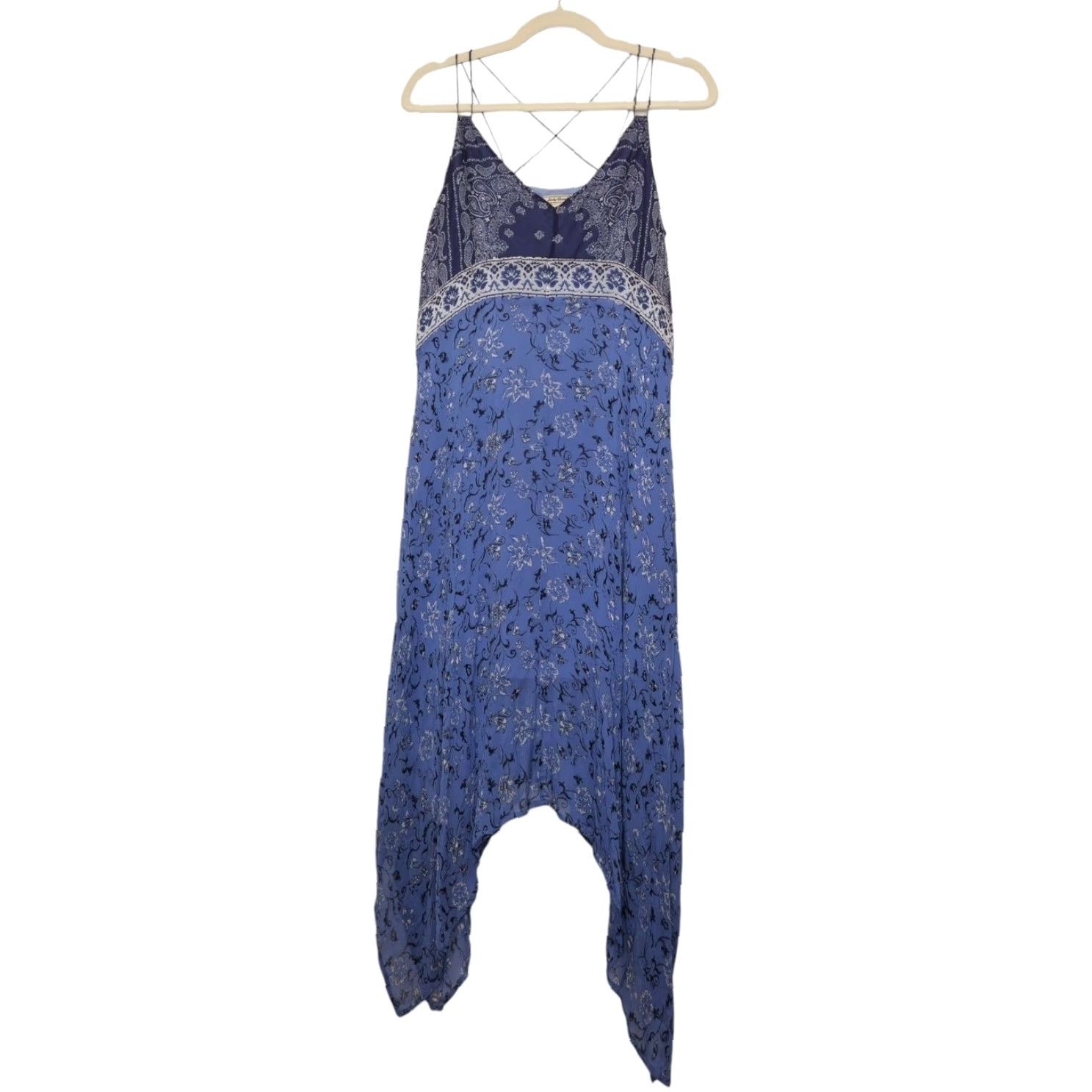 Lucky Brand VINTAGE Lucky Brand Dress Boho Handkerchief Hi-Low Sundress Blue S Women 90s Surf Beachy Boho Yellow? Size S / US 4 / IT 40 - 2 Thumbnail