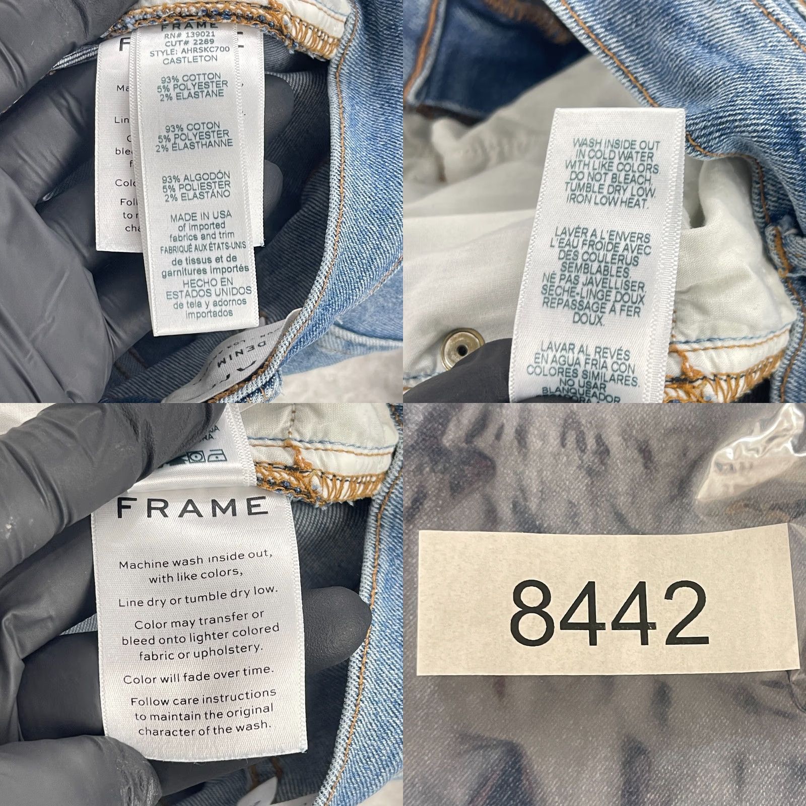 Frame Frame Jeans Womens Size 27 Blue Denim Ali High Rise Cigarette Distressed 5-Pocket Regular Size 27" / US 4 / IT 40 - 10 Thumbnail