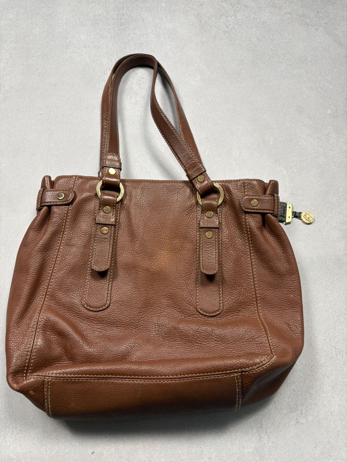 Vintage Goldpfeil Germany 1856 Brown Leather Tote Bag Vintage Luxury Size ONE SIZE - 8 Thumbnail