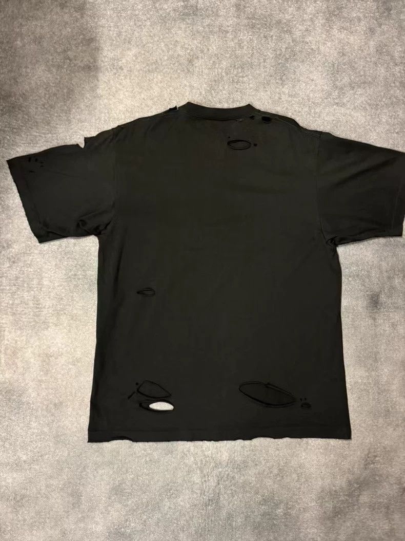 Balenciaga Balenciaga Printed logo destroys black short sleeves Size US XXS / EU 40 - 2 Thumbnail