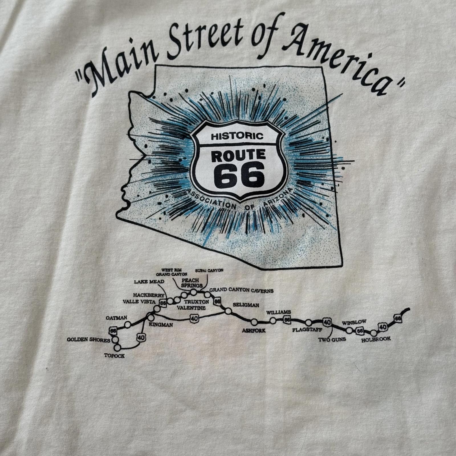 Fruit Of The Loom Vintage 90s Route 66 Classic Cars Fun Run Arizona Shirt Size US XL / EU 56 / 4 - 9 Thumbnail