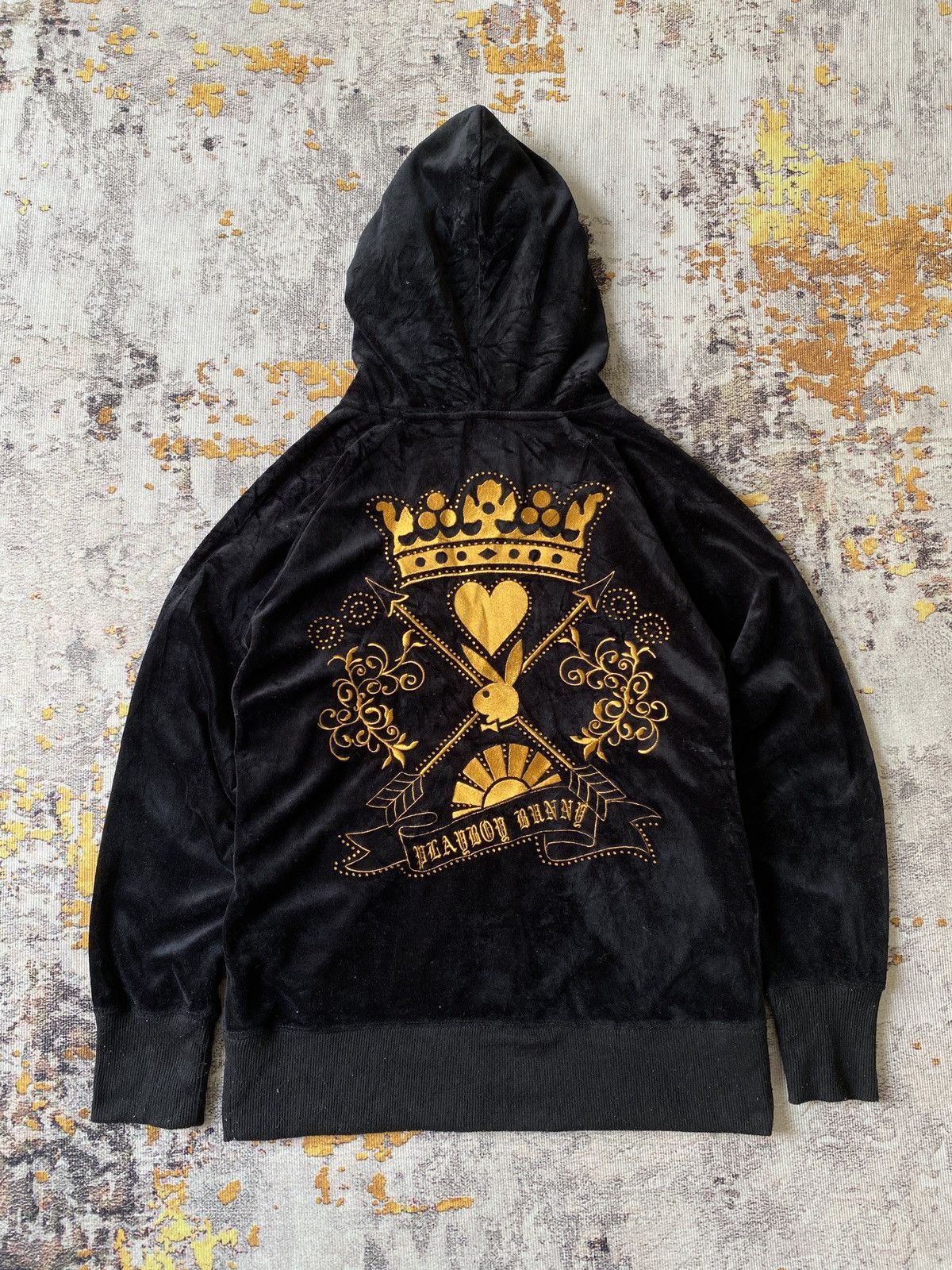 Japanese Brand Playboy X Bunny Velvet Zipper Hoodie Size US M / EU 48-50 / 2 - 4 Thumbnail