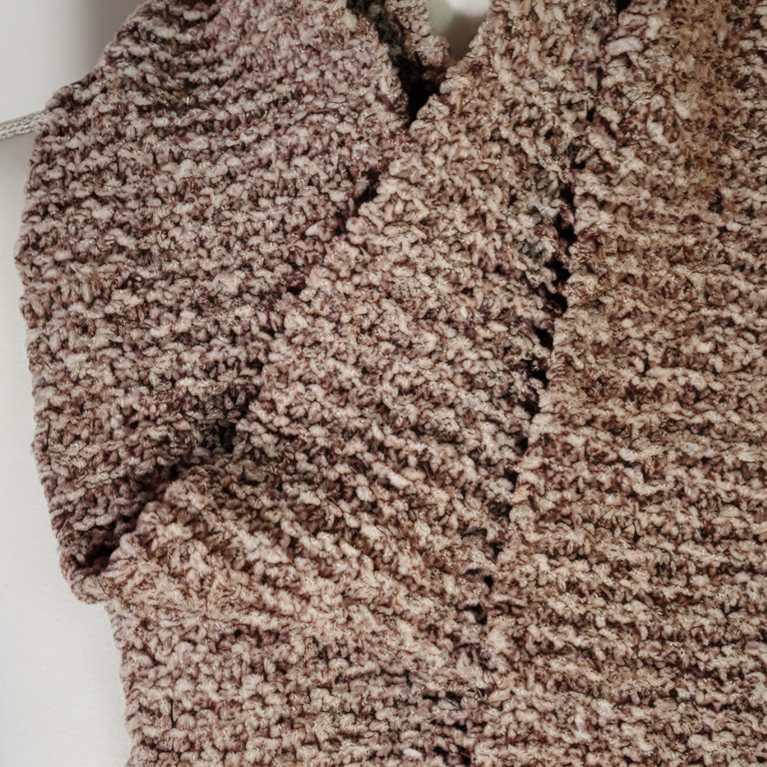 Other Handknit 74x5.5" Scarf Knit Burgundy Beige Chenille Soft Size ONE SIZE - 7 Thumbnail