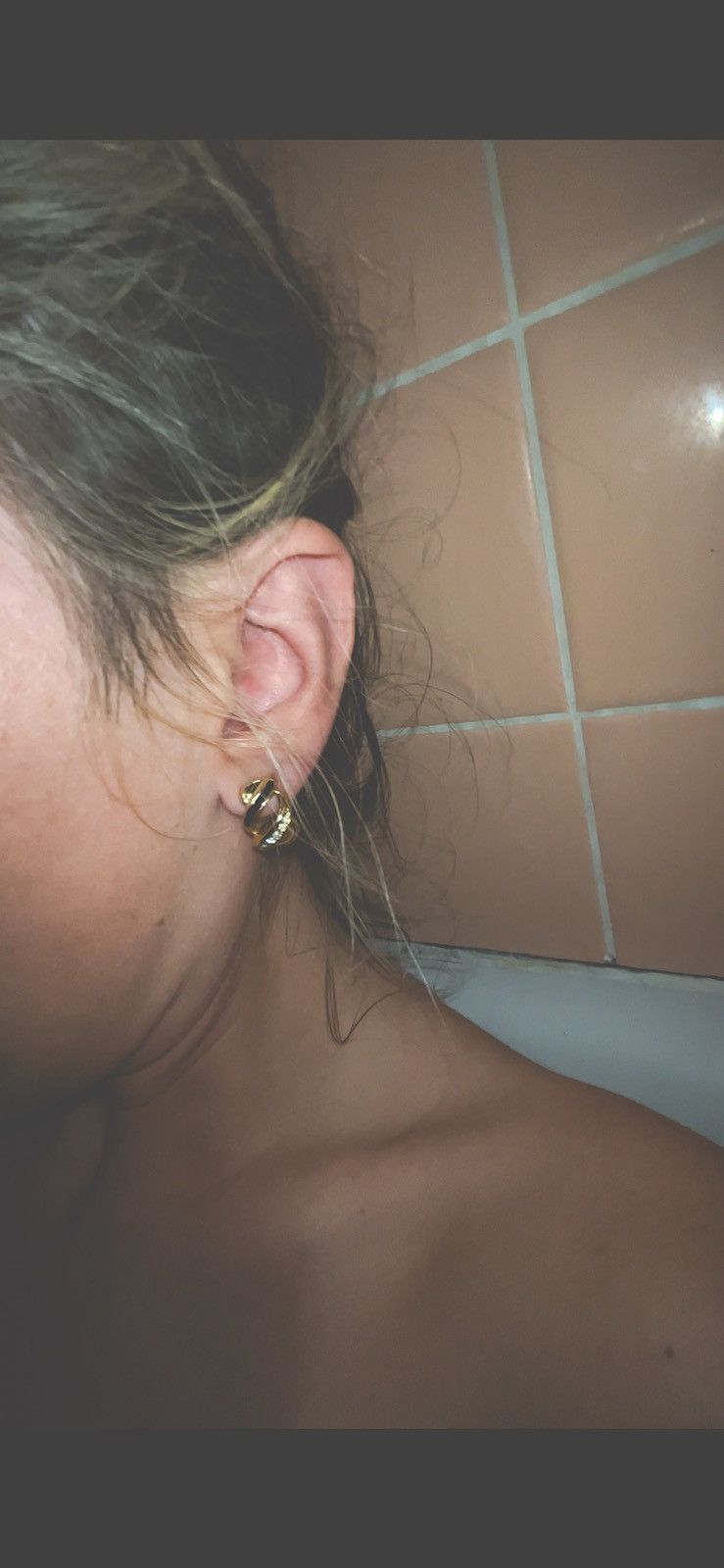 Dior Christian Dior Vintage Earrings – Gold Black hoop Rhinestone Size ONE SIZE - 7 Thumbnail