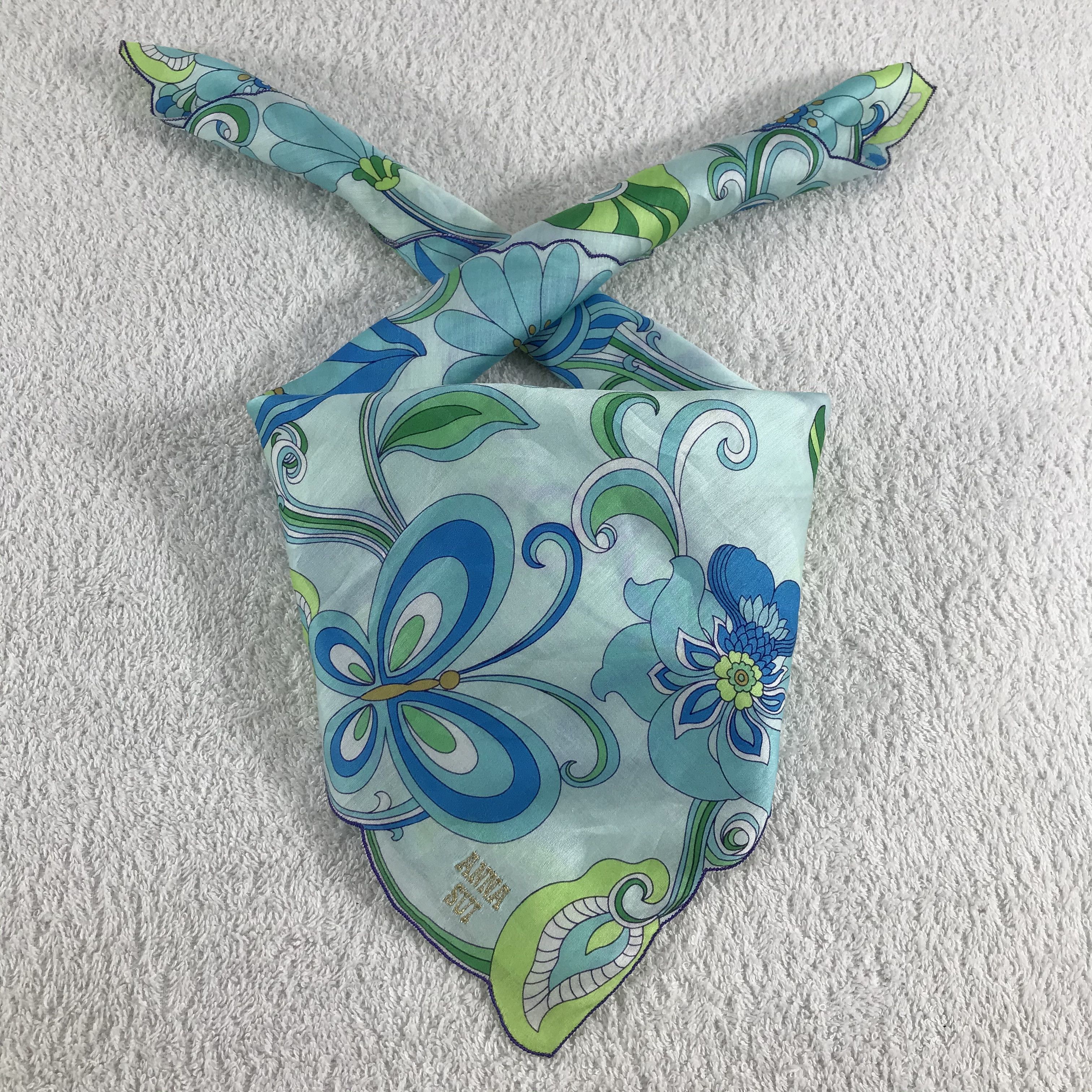 Anna Sui × Vintage Anna Sui Bandana / Handkerchief / Neckerchief - S358 Size ONE SIZE - 3 Thumbnail