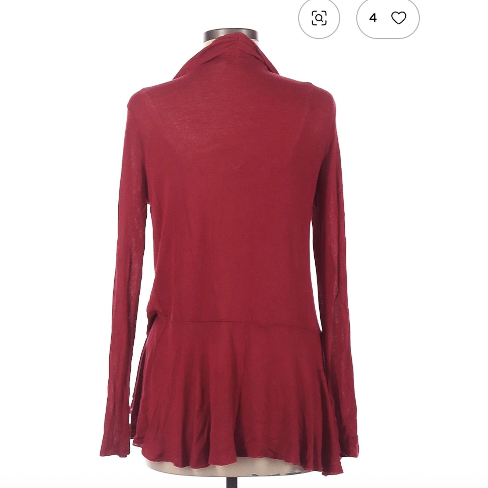 Other Cache Red Ruffle Front Cardigan Size M Size M / US 6-8 / IT 42-44 - 2 Thumbnail