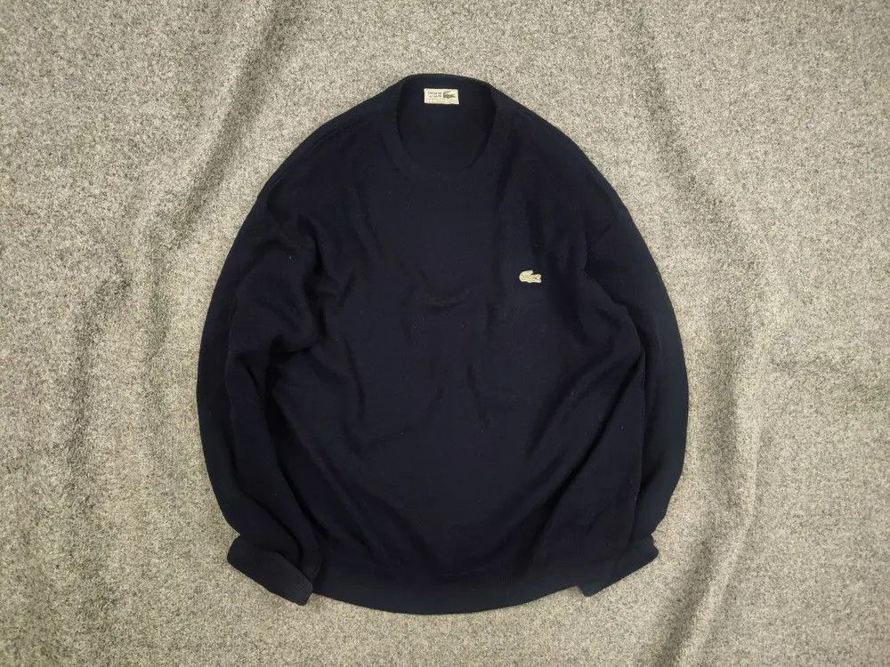 Lacoste Vintage 90's Lacoste Chemise Acrylic Knit Dark Blue Sweater Size US L / EU 52-54 / 3 - 1 Thumbnail