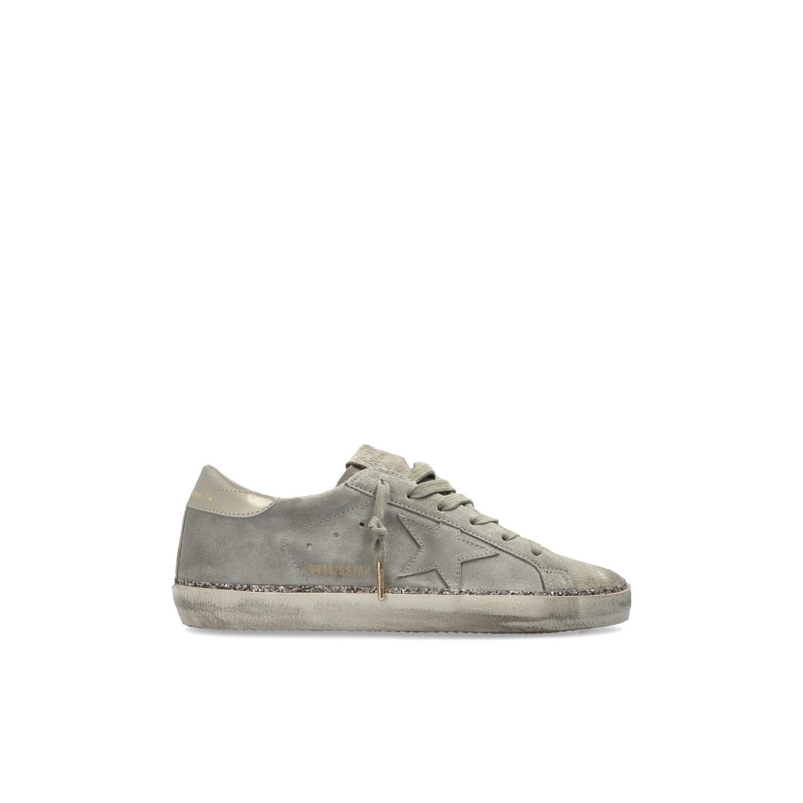 GOLDEN GOOSE Super-Star Women's Gray/Gold Sneakers New & Aut