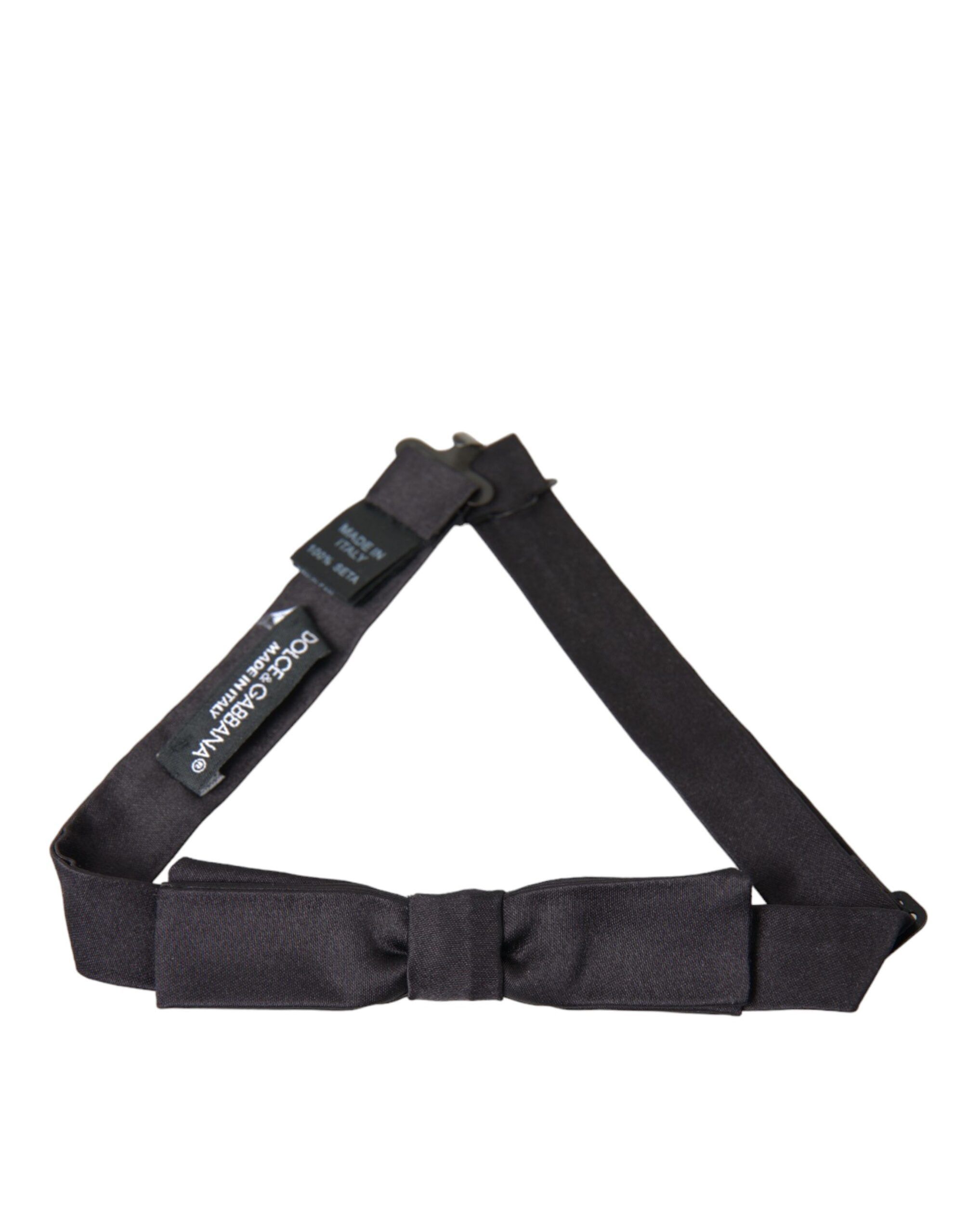 Dolce & Gabbana Dark Gray Silk Adjustable Neck Men Bow Men's Tie Size ONE SIZE - 1 Thumbnail
