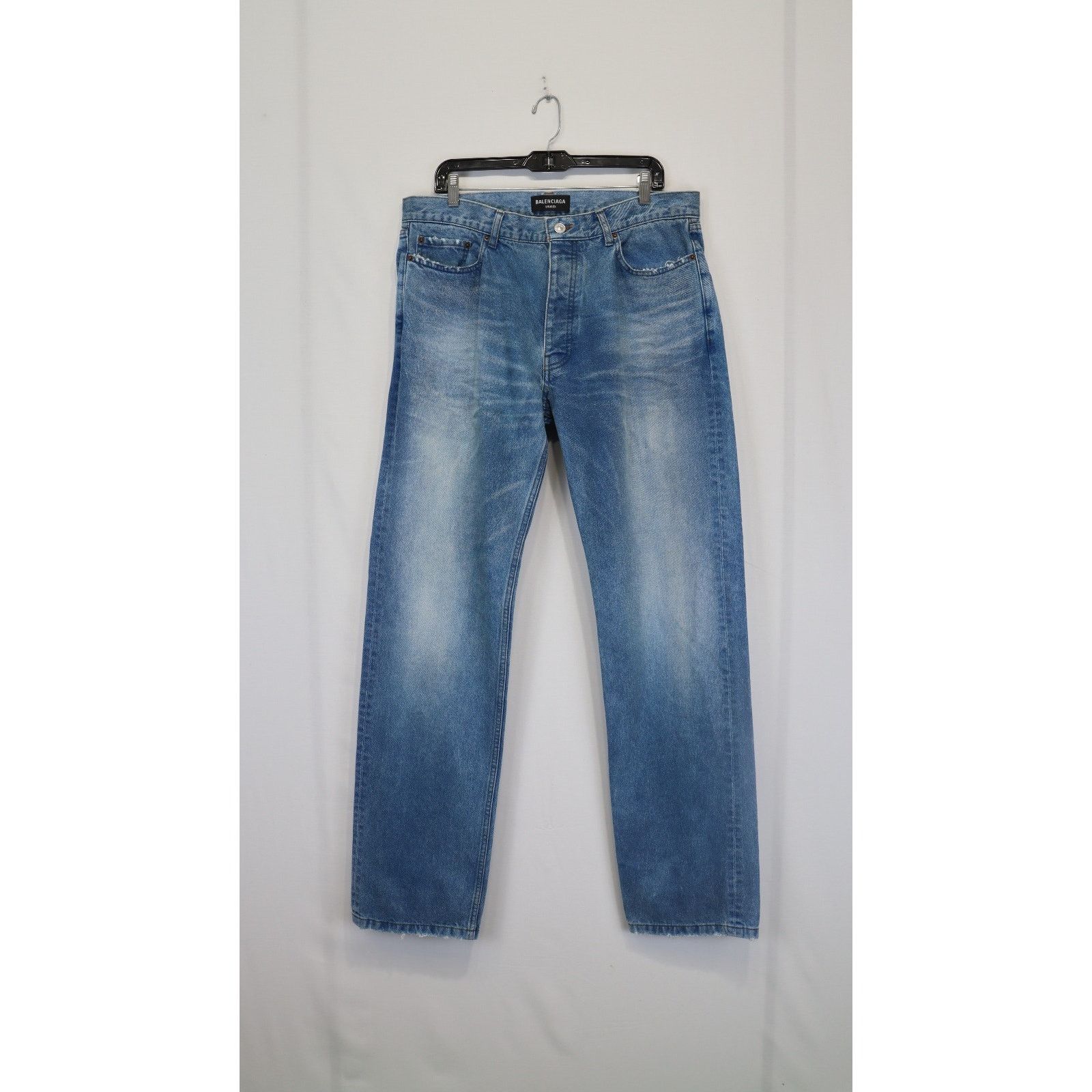 Balenciaga o1rshd1 Japanese Indigo Denim Normal Fit Pants Electric Blue Size US 31 - 1 Thumbnail