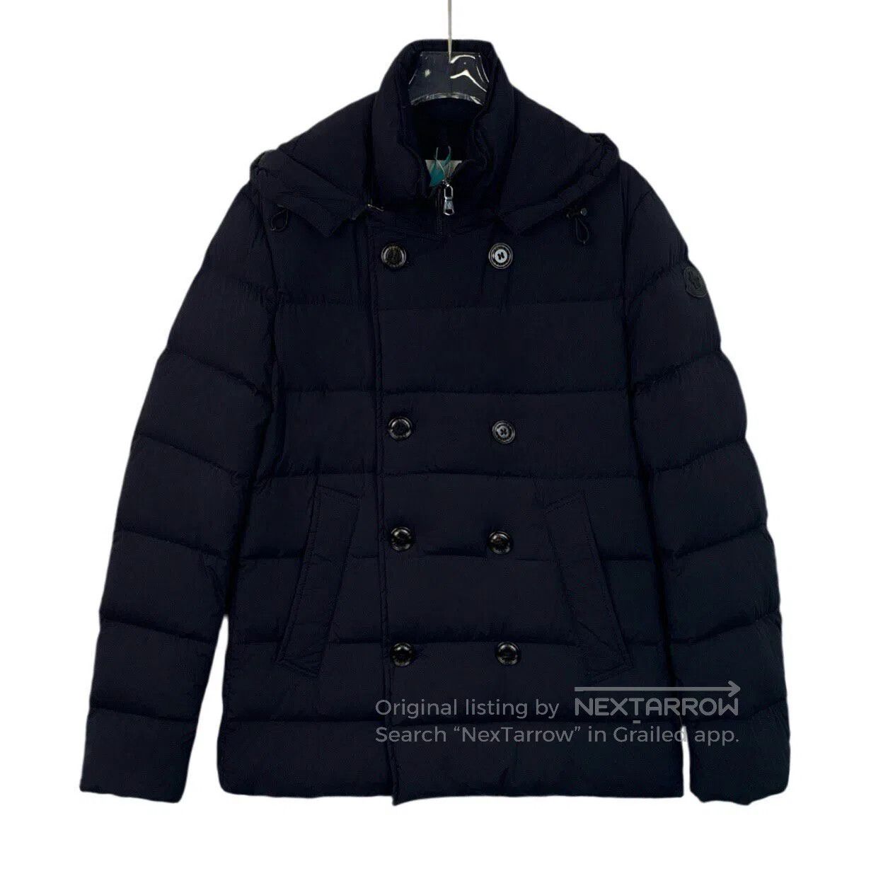 Moncler Moncler Black Logo Patch Hooded Double-Breasted Down Jacke Size US M / EU 48-50 / 2 - 1 Thumbnail