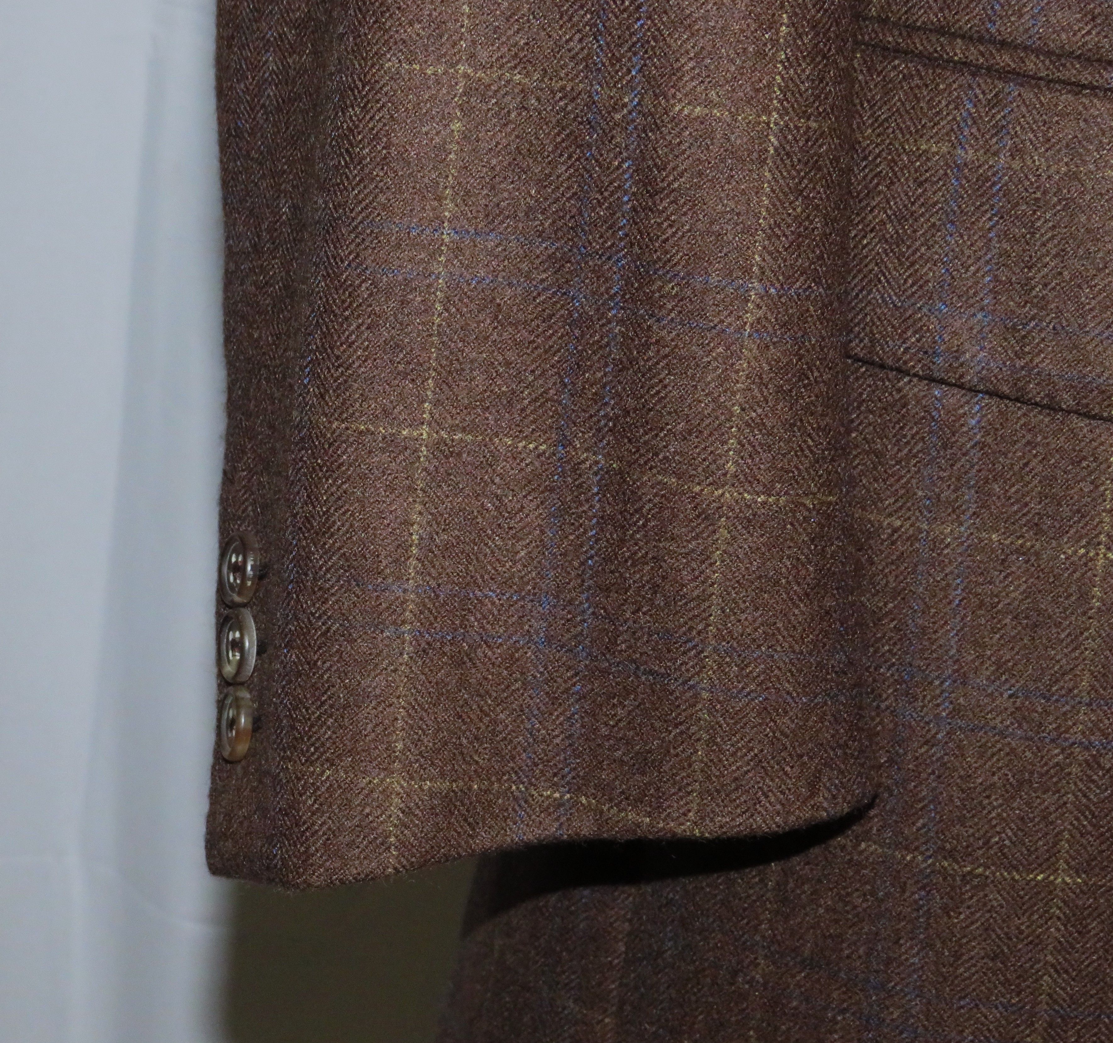 Franck Namani 100% Cashmere Brown Windowpane Three Roll Two Sport Coat 42R Size 42R - 8 Thumbnail