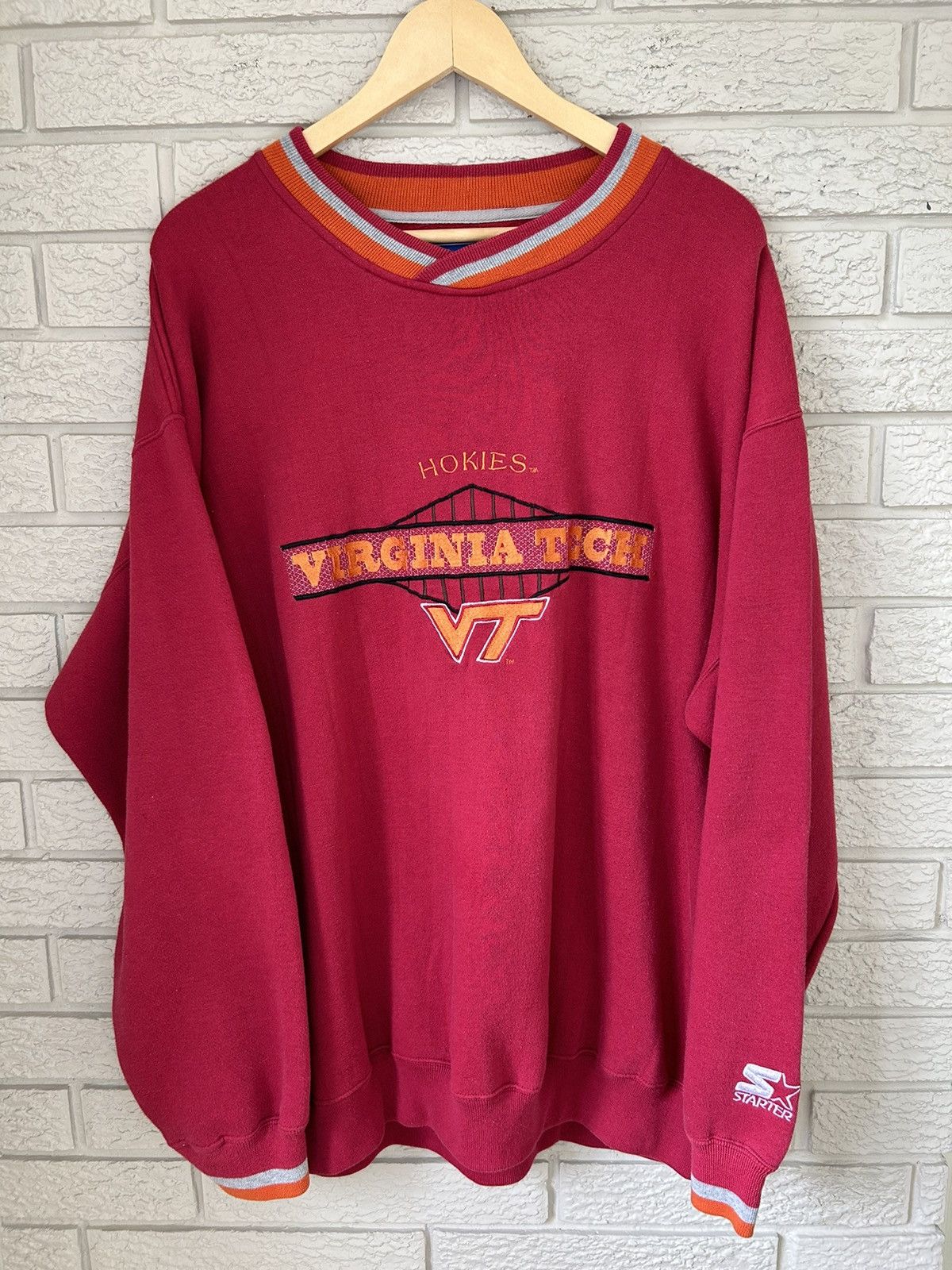 Starter Vintage Starter Virginia Tech Pullover Sweater Size US XL / EU 56 / 4 - 1 Thumbnail
