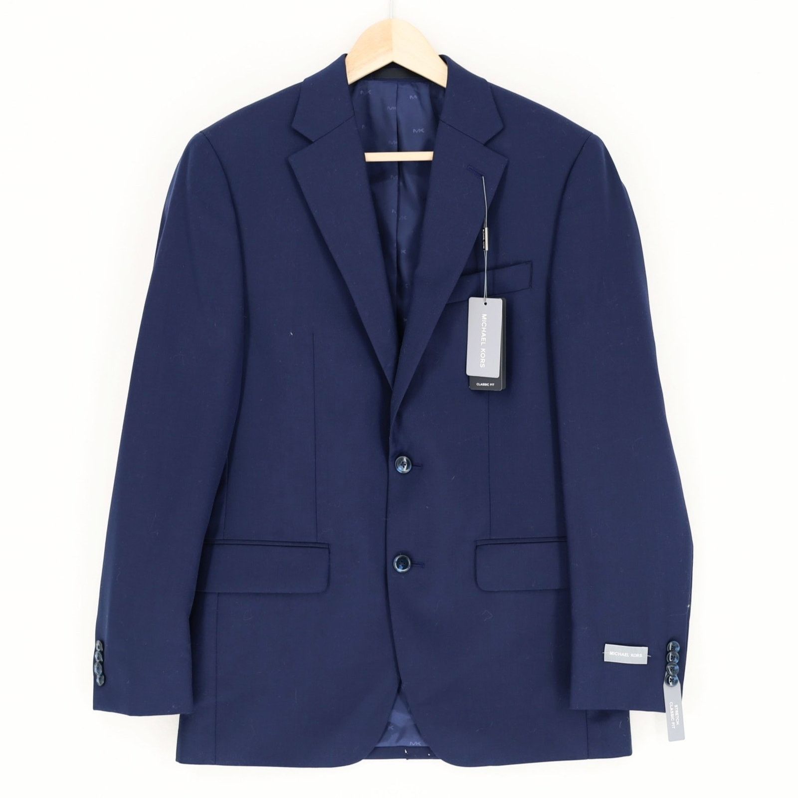 Michael Kors Michael Kors Men's Navy Wool-Blend Suit Blazer Size 36R Size 36R - 5 Thumbnail