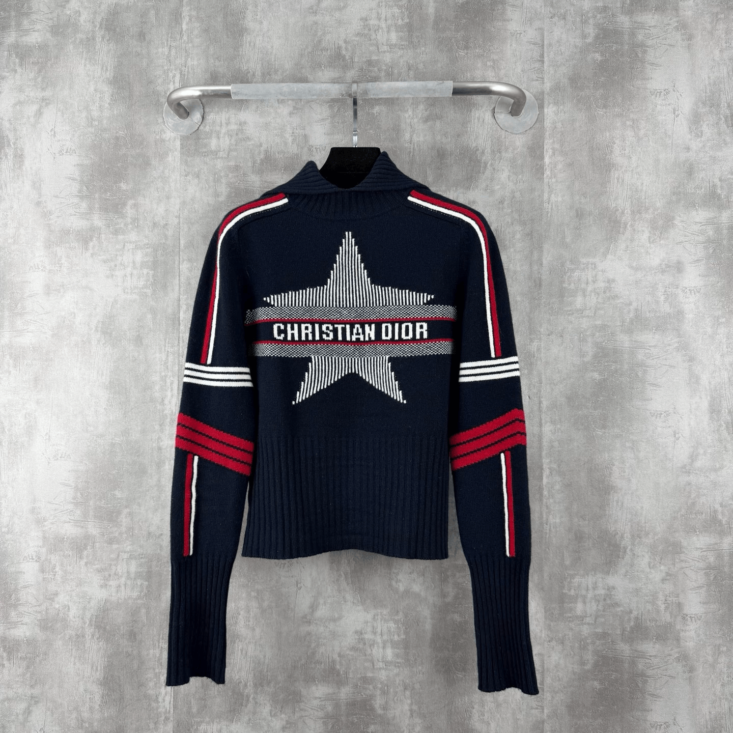 Dior Dior Intarsia Star Logo Cashmere Wool Sweater Size S / US 4 / IT 40 - 1 Thumbnail