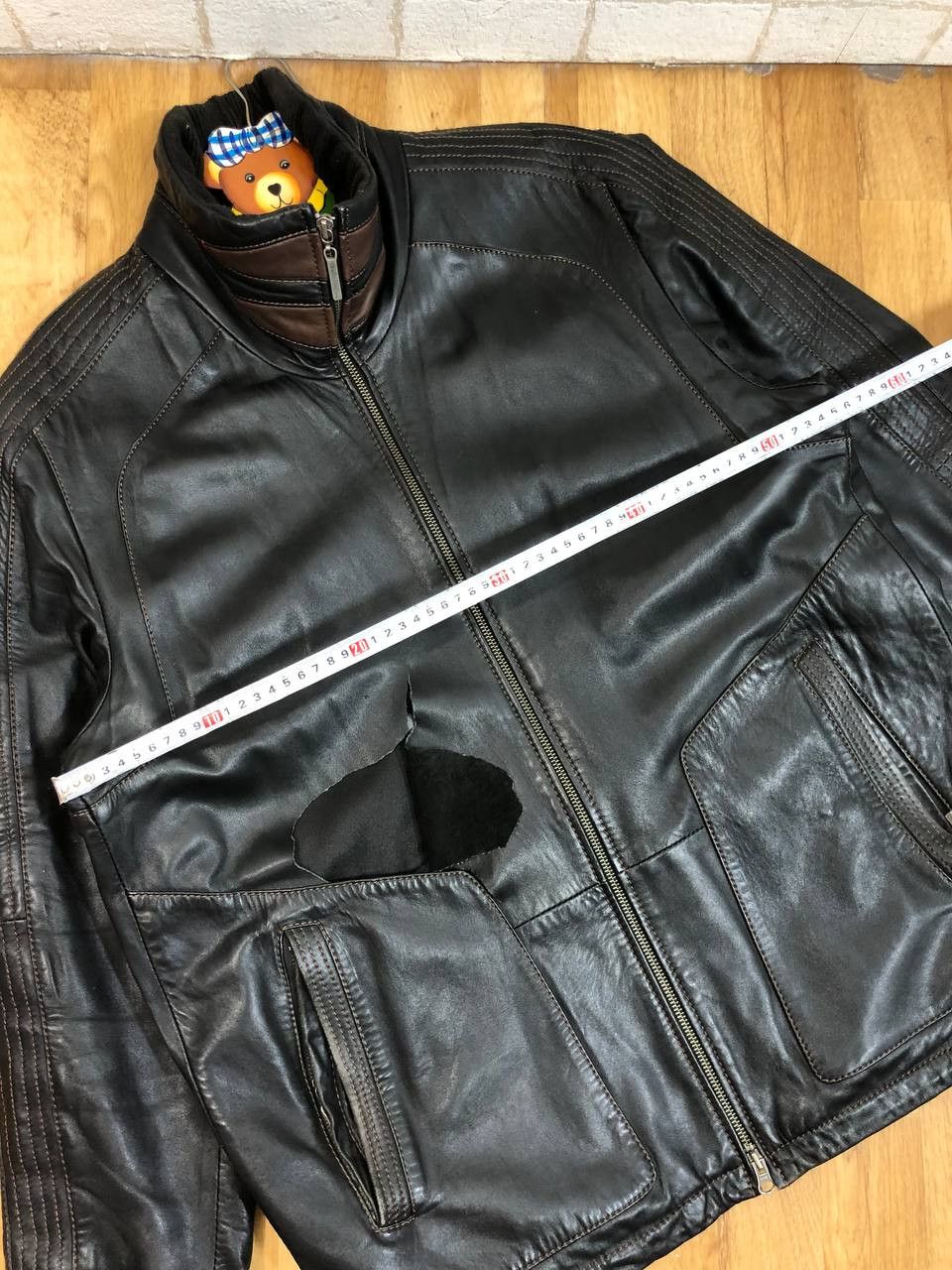 Genuine Leather 90s genuine leather gray boxy bomber jacket avant garde Size US L / EU 52-54 / 3 - 11 Thumbnail