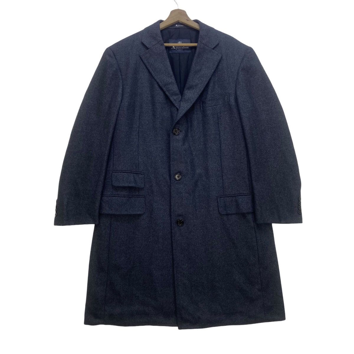 Aquascutum Vintage Aquascutum London Herringbone Wool Long Coat Size US L / EU 52-54 / 3 - 4 Thumbnail
