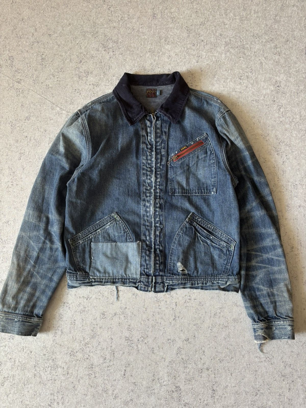 Polo Ralph Lauren VERY RARE POLO RALPH LAUREN DISTRESSED DENIM WORK JACKET Size US L / EU 52-54 / 3 - 1 Thumbnail