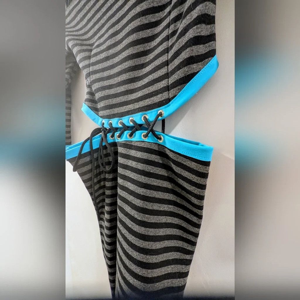 Frankie Morello Frankie Morello Black and Blue Bodycon Dress V-Neck Size XS / US 0-2 / IT 36-38 - 8 Thumbnail