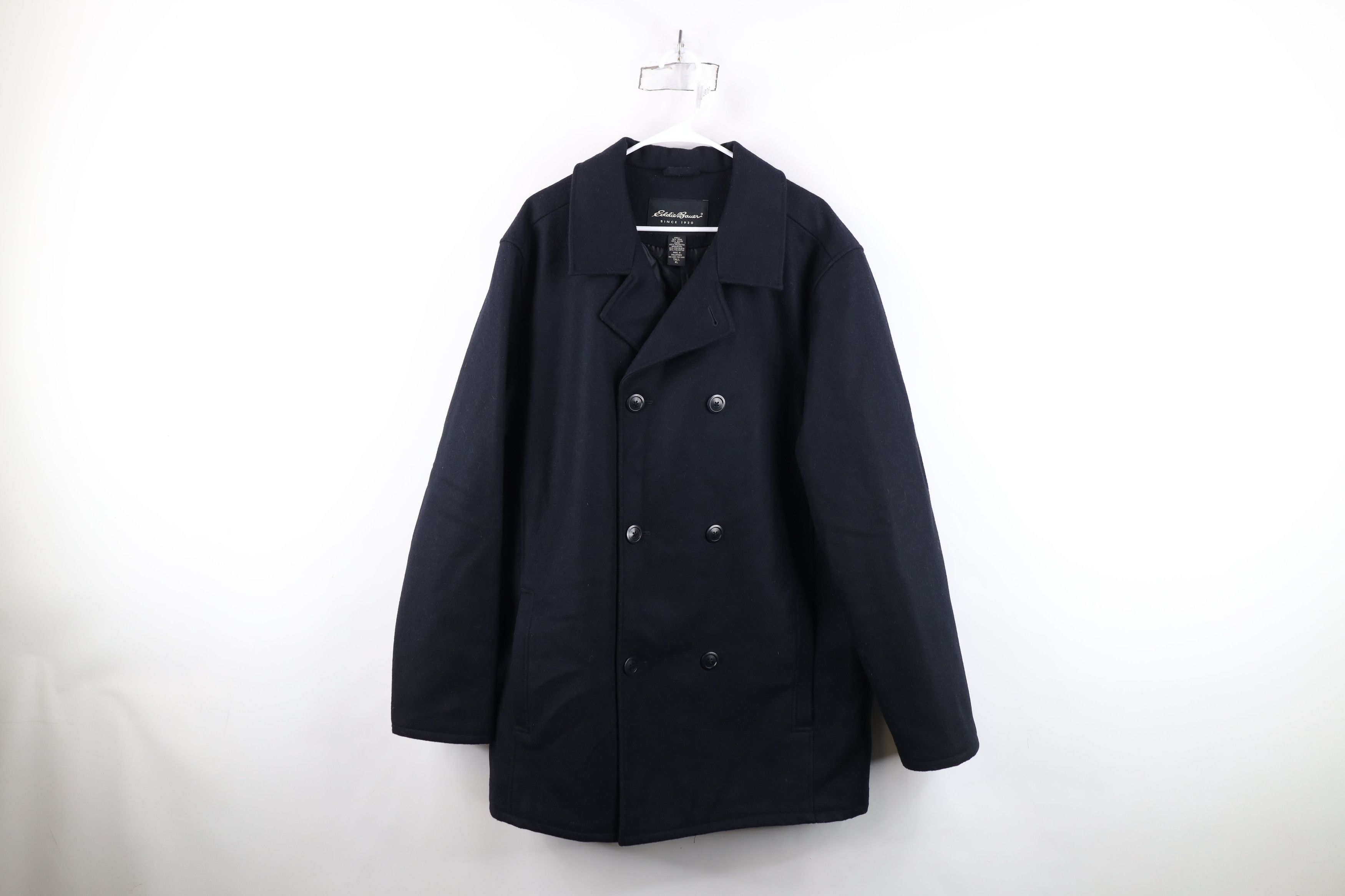 Eddie Bauer Vintage Eddie Bauer Double Breasted Wool Peacoat Navy Blue Size US XL / EU 56 / 4 - 1 Thumbnail