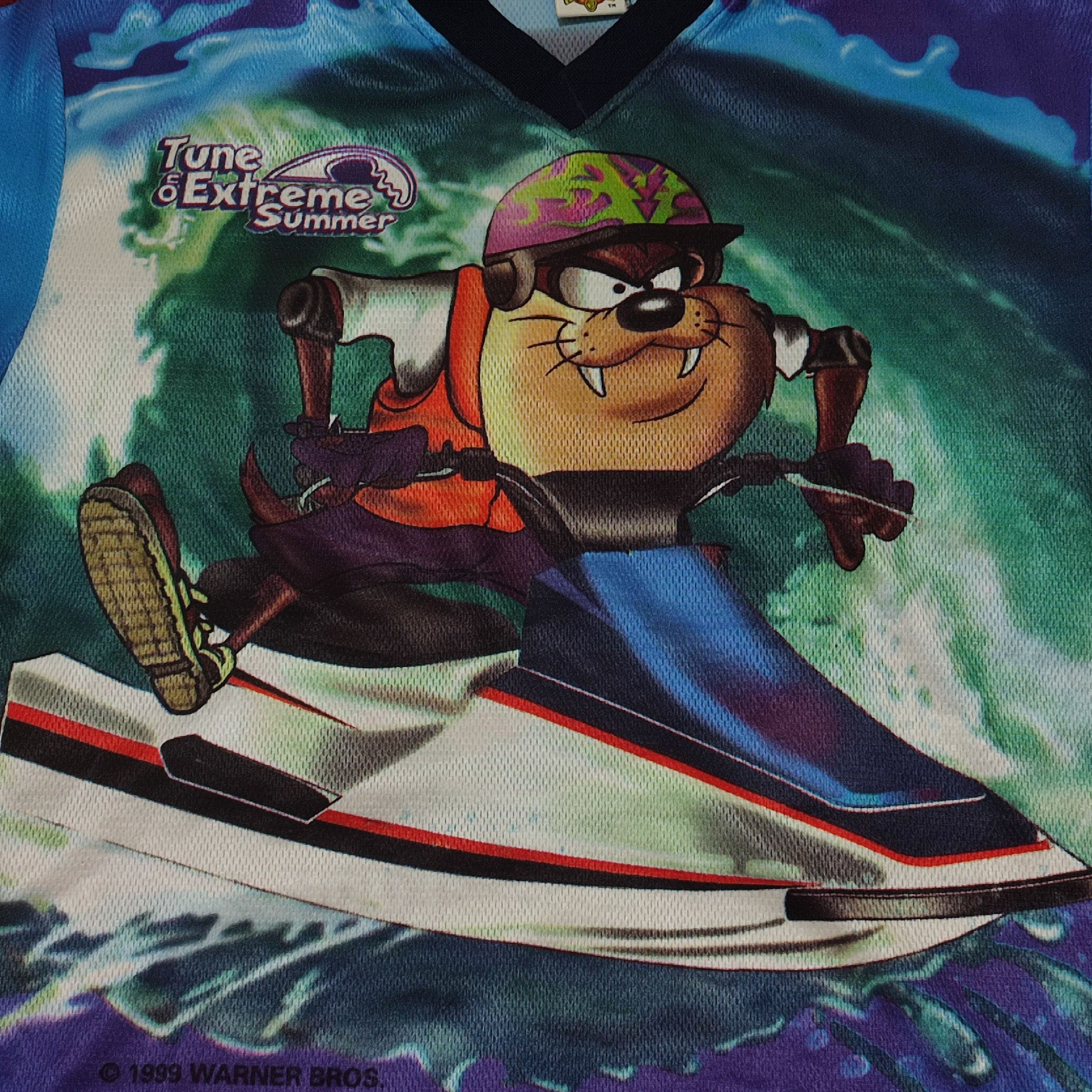 Warner Bros Vtg Jersey tee Taz from Looney Tunes 1999 Summer Extreme Size US L / EU 52-54 / 3 - 2 Thumbnail