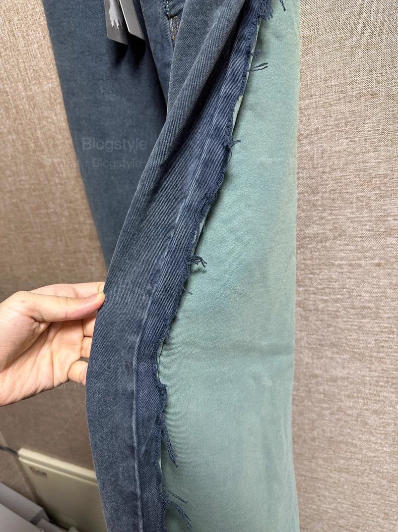 Balenciaga Balenciaga size XS Patchwork Material Wide Leg Denim Pants Size US 27 - 3 Thumbnail