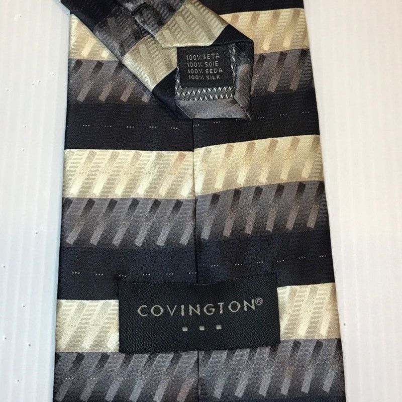 Covington Covington Strips Long Wide Silk Necktie Size ONE SIZE - 3 Thumbnail