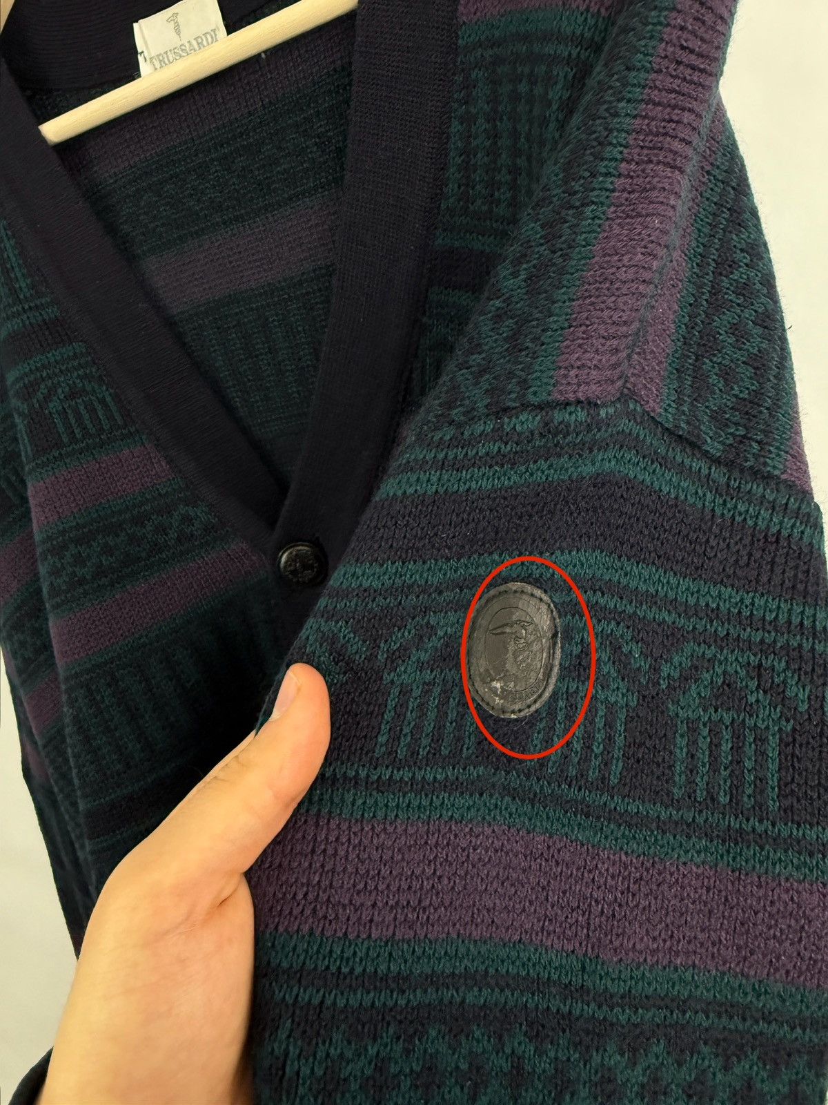 Trussardi 🇮🇹 Vintage 90s Trussardi Cardigan Knitted Sweater Luxury Rare Size US XL / EU 56 / 4 - 11 Thumbnail
