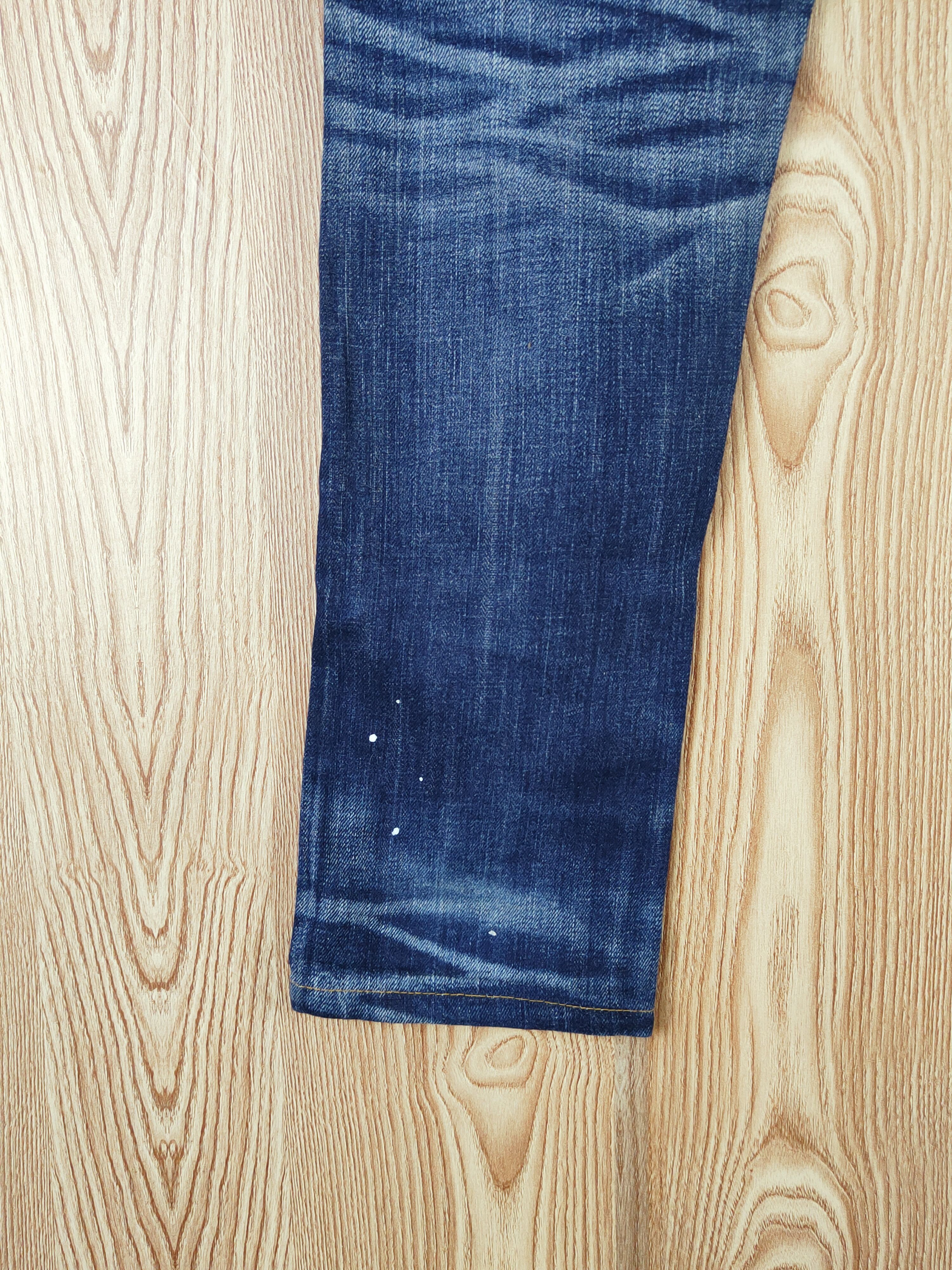 Japanese Brand Lip Star Dark Blue Distressed Ripped Jeans #W222 Size 31" - 10 Thumbnail