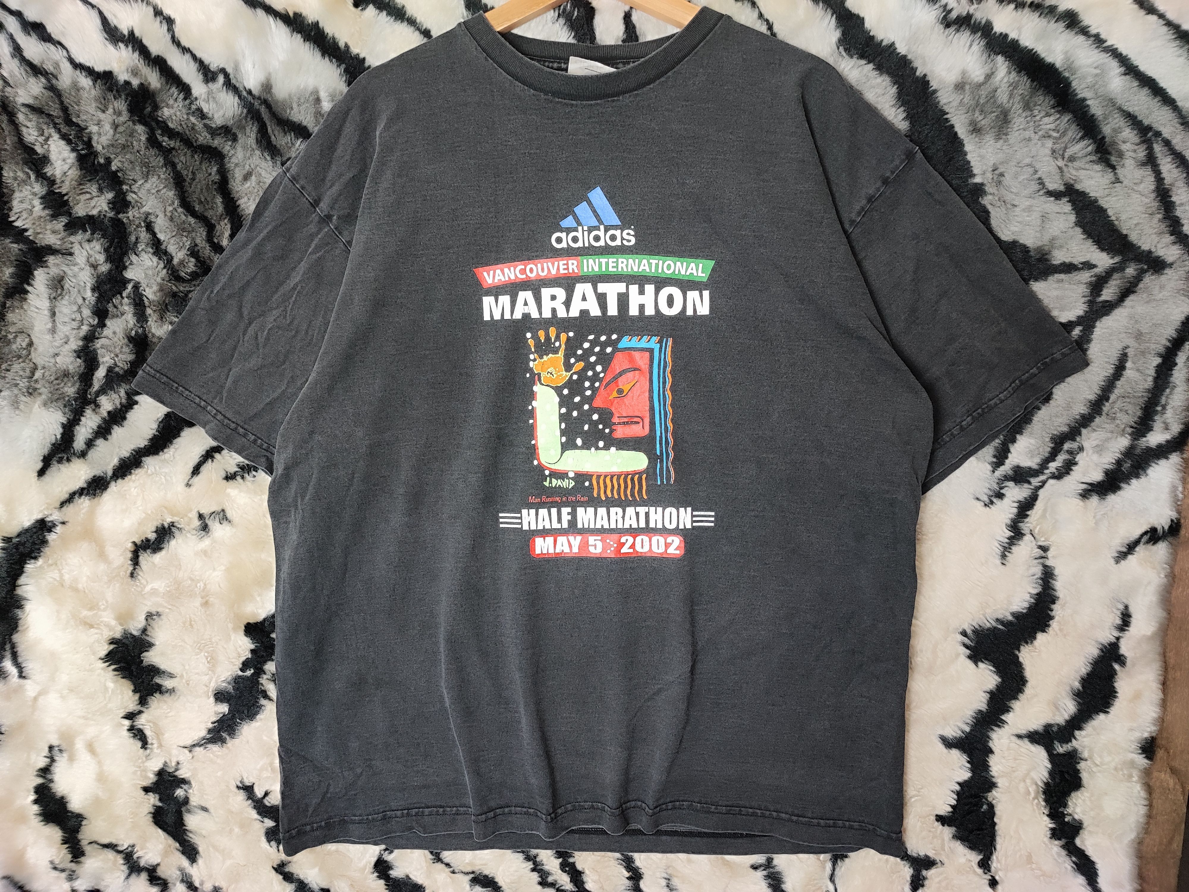 Adidas Adidas Vintage Tshirt Marathon Size US L / EU 52-54 / 3 - 2 Thumbnail