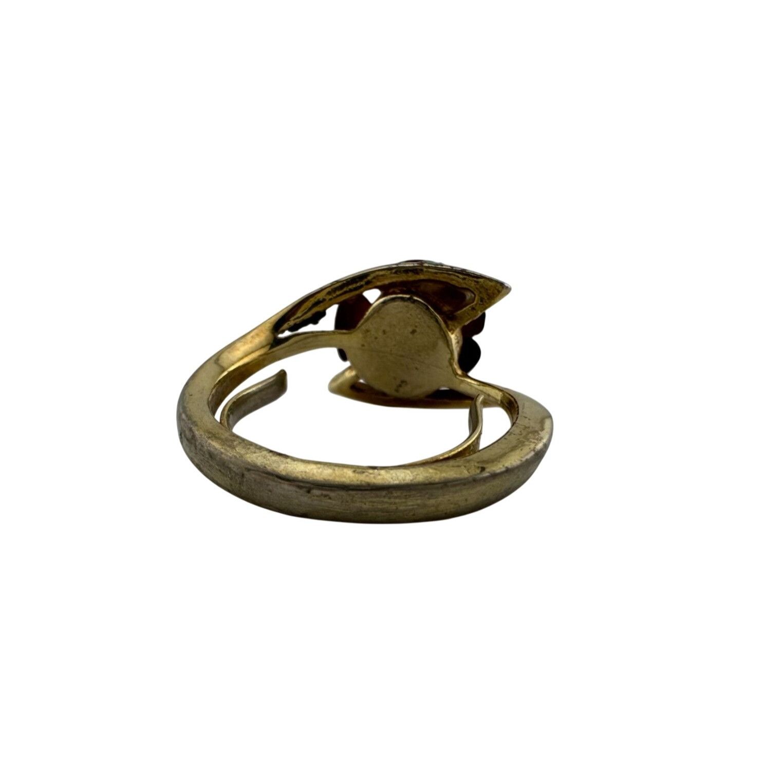 Other Women's Beautiful Gold Tone Red Rose Flower Ring Size ONE SIZE - 4 Thumbnail