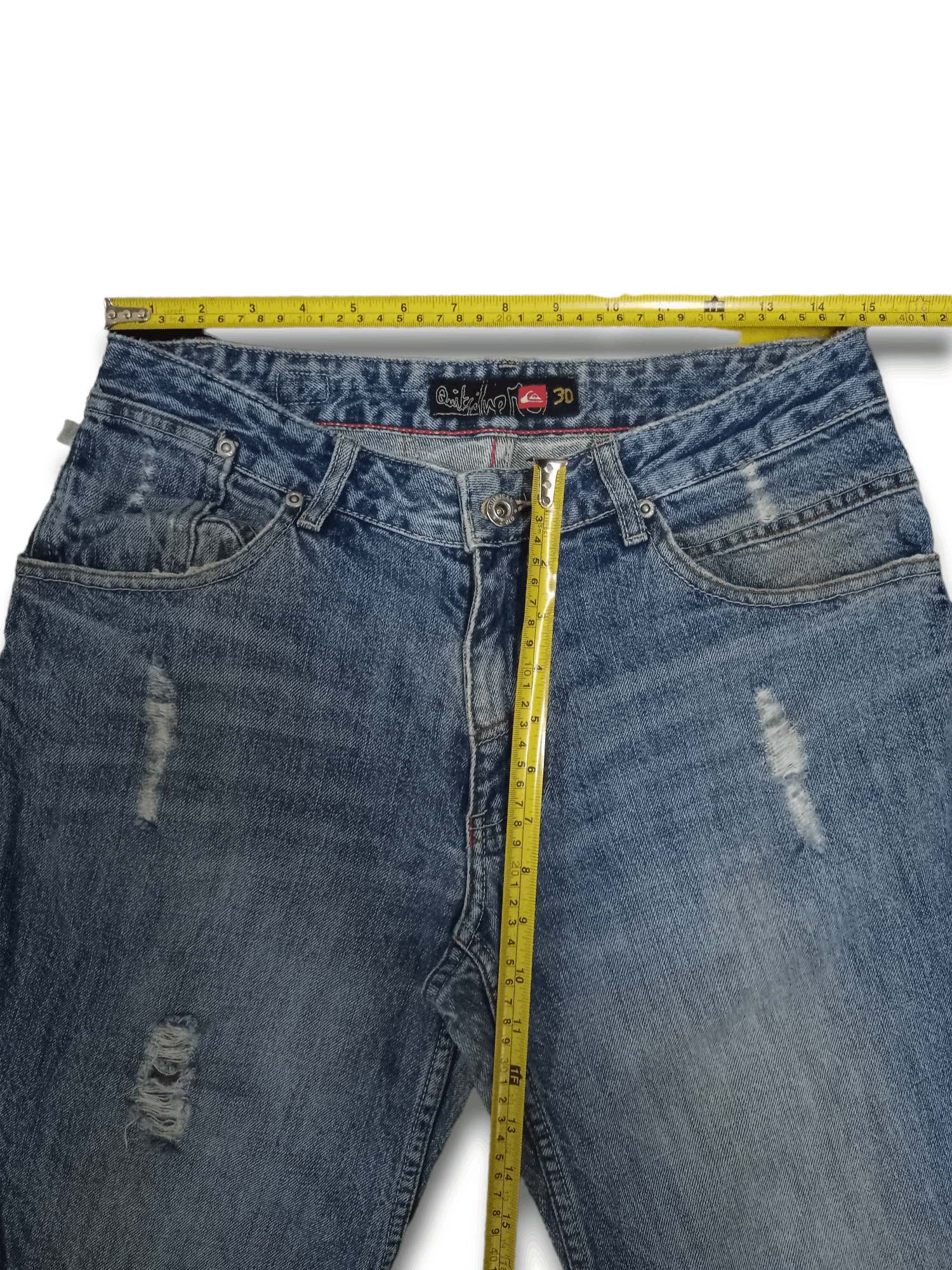 Quiksilver Vintage 90s Quiksilver Blue Wash Distressed Baggy Jeans Size US 30 / EU 46 - 12 Thumbnail