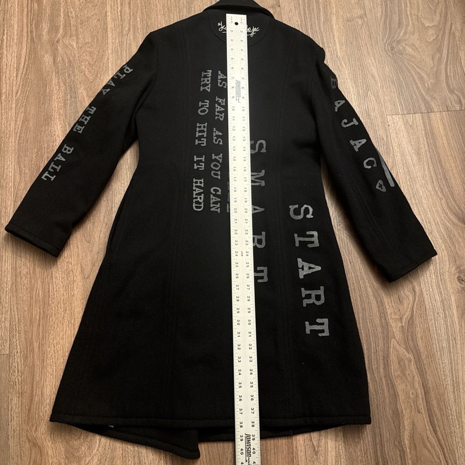 Jean Charles De Castelbajac Castelbajac wool Black Graphic Text Coat Small Size S / US 4 / IT 40 - 8 Thumbnail